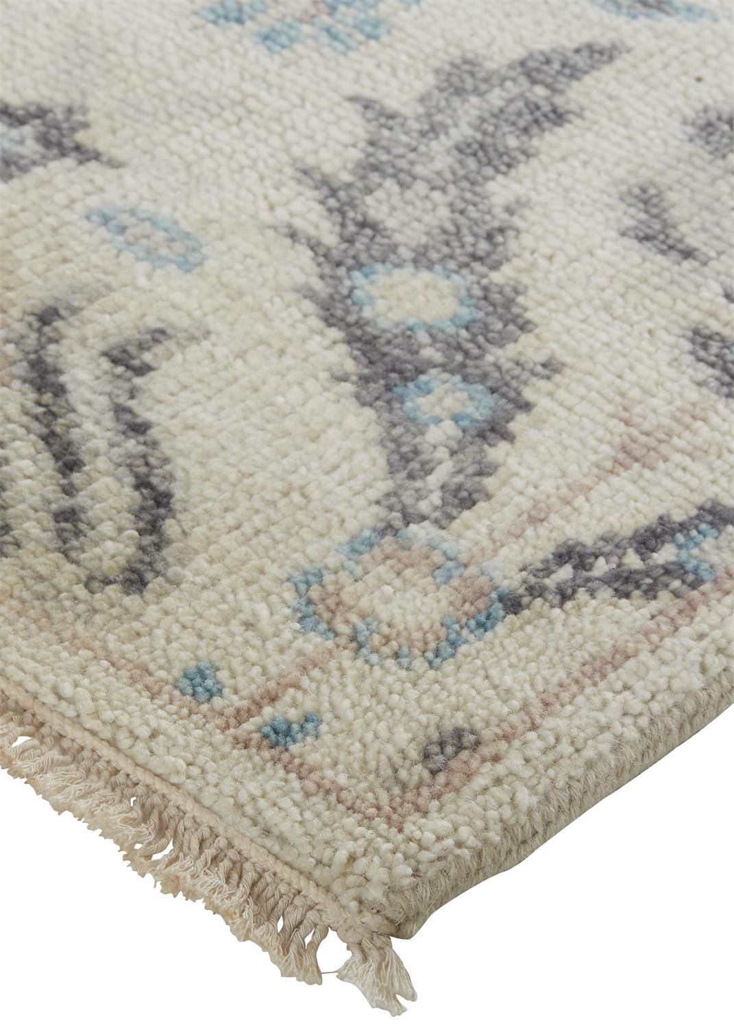 Beall Traditional/Casual Oriental/Floral & Botanical Ivory/Gray/Blue - Feizy Rug