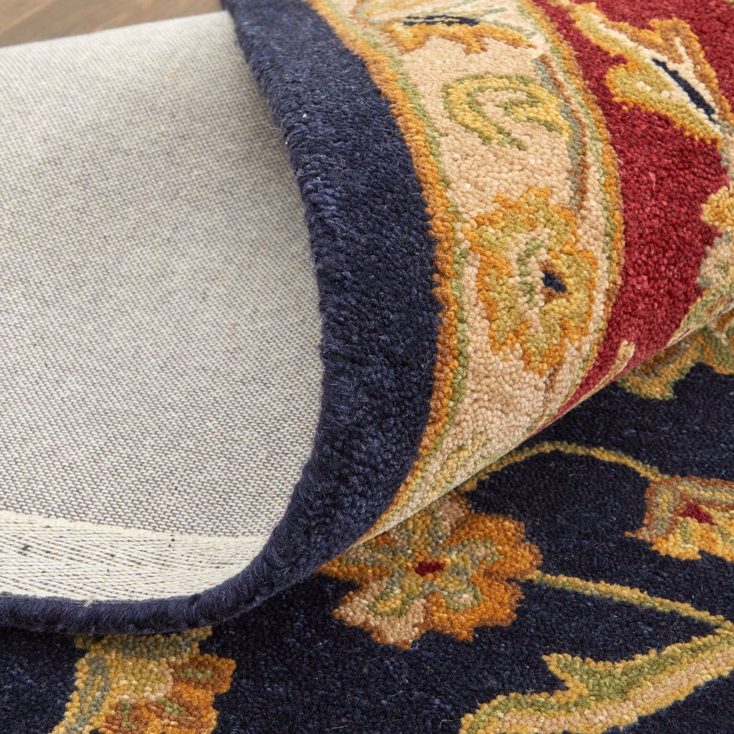 Wagner Traditional/Classic/Vintage Oriental/Persian/Bordered Blue/Red/Gold - Feizy Rug