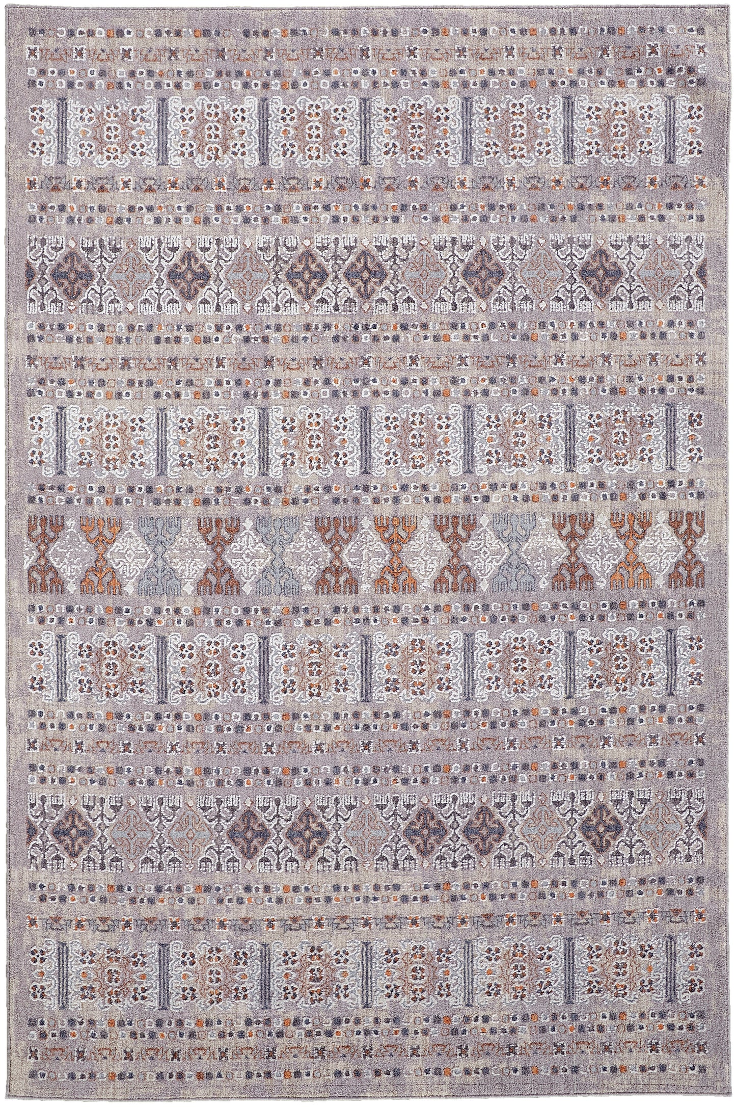 Francisco Transitional/Southwestern Oriental/Geometric/Distressed Orange/Gray/White - Feizy Rug