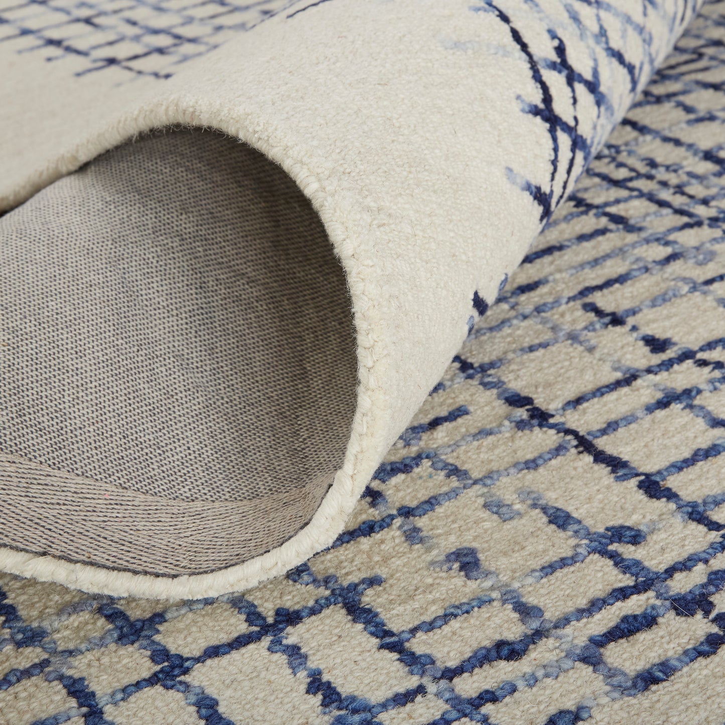 Maddox Transitional/Casual Abstract Ivory/Blue - Feizy Rug