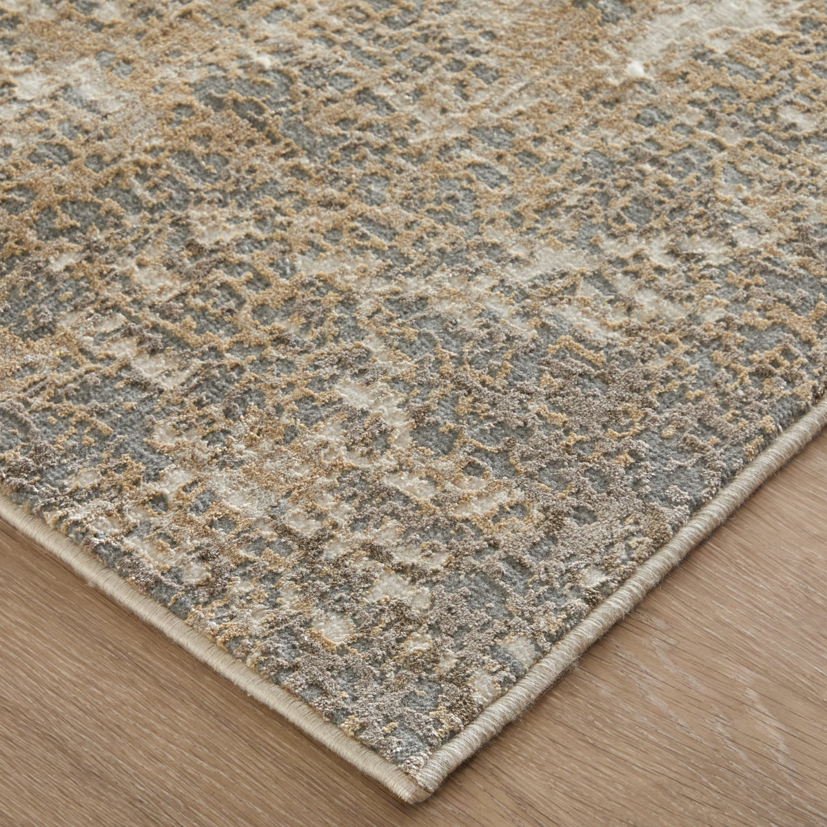 Parker Transitional/Casual Abstract Tan/Ivory/Brown 3701 - Feizy Rug