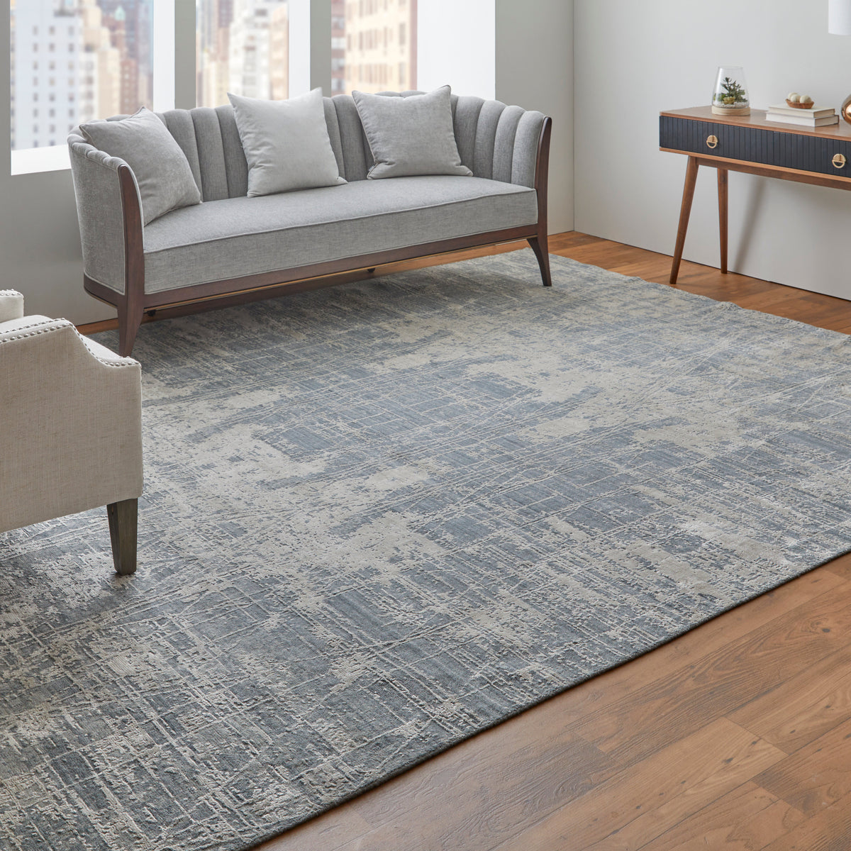 Eastfield Modern/Casual Abstract/Distressed Gray 69A0 - Feizy Rug