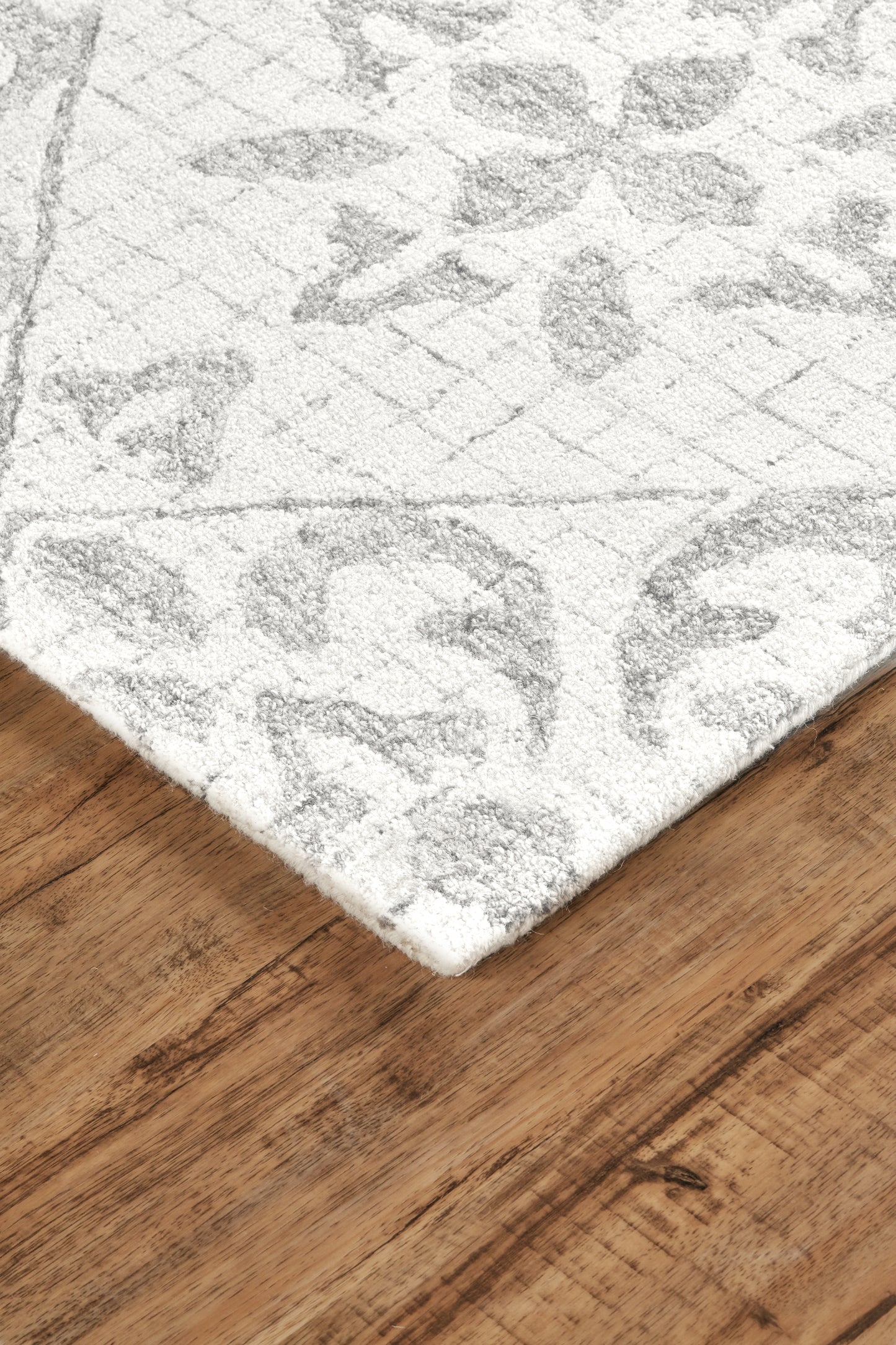 Rhett Transitional/Industrial/Bohemian & Eclectic Floral & Botanical/Abstract/Geometric Ivory/Gray - Feizy Rug