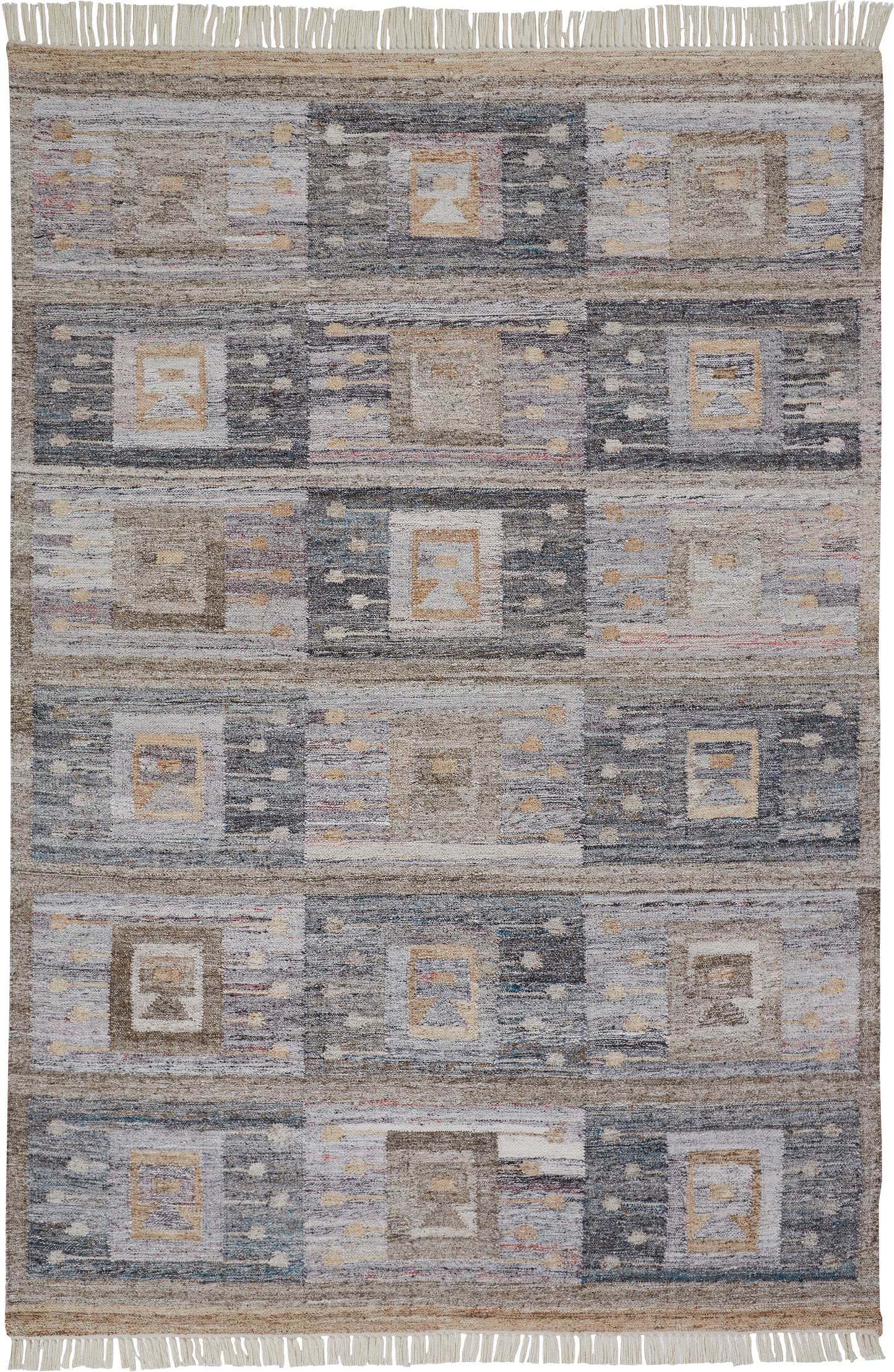 Beckett Transitional/Moroccan/Global Moroccan/Color Block/Patchwork Gray/Taupe/Tan - Feizy Rug