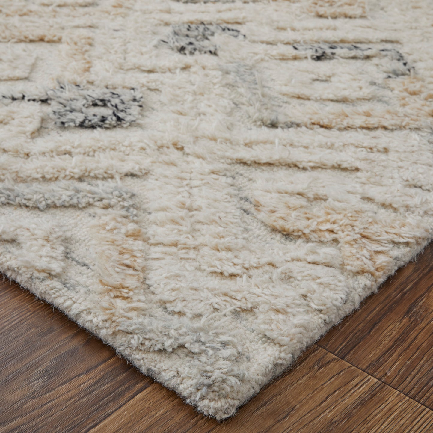 Anica Transitional/Bohemian & Eclectic/Moroccan Ivory/Gray/Black Area Rug
