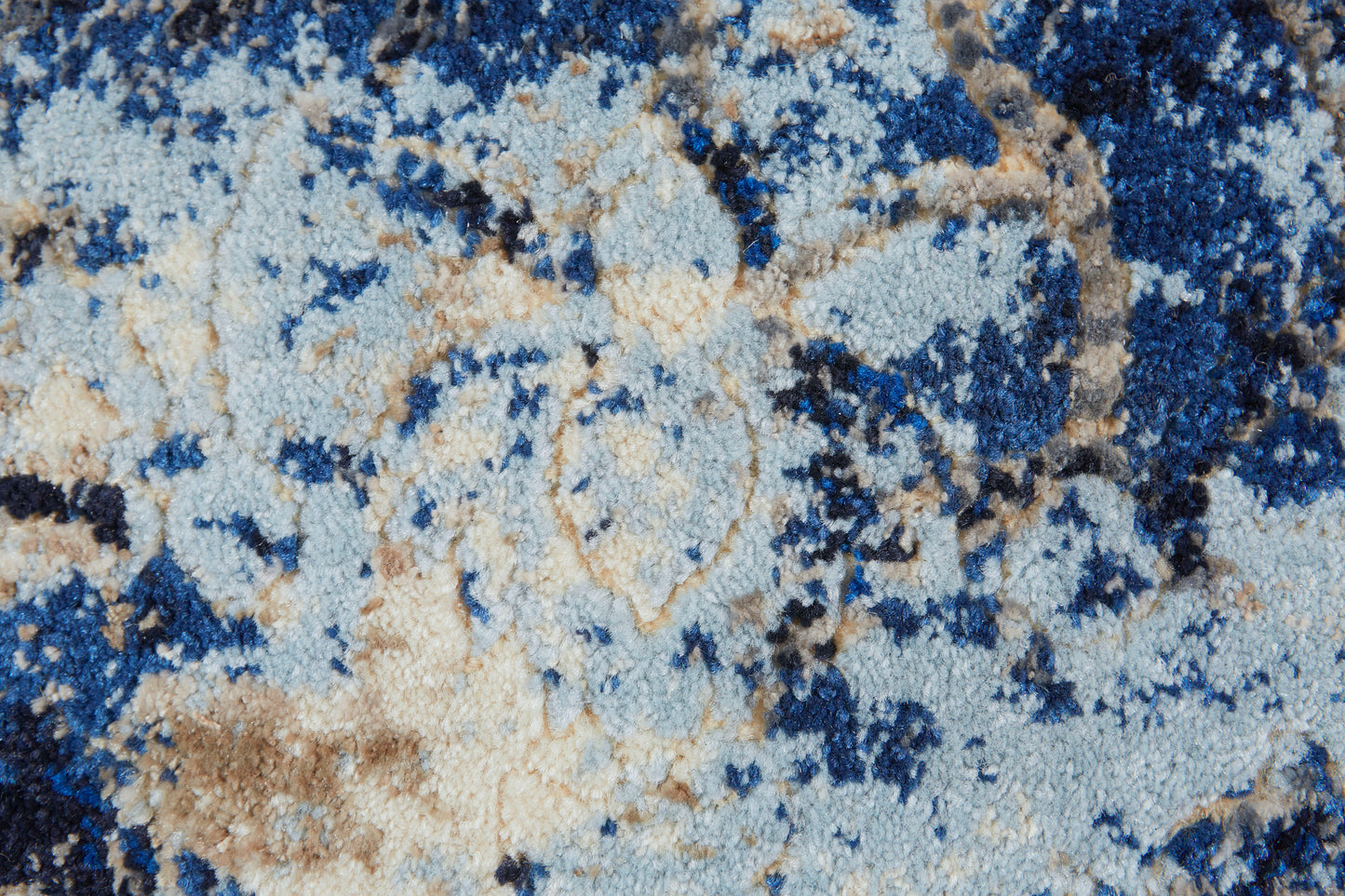 Milton Modern/Vintage Distressed/Medallion Blue/Ivory/Gray - Feizy Rug