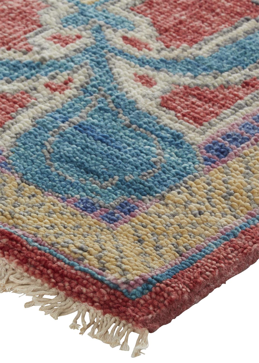 Beall Traditional/Rustic Blue/Red/Yellow Runner  Feizy Rugs Small Parcel,Feizy Rugs,Beall,Blue/Red/Yellow,2'6" x 8',Runner,Wool,Traditional/Rustic,India