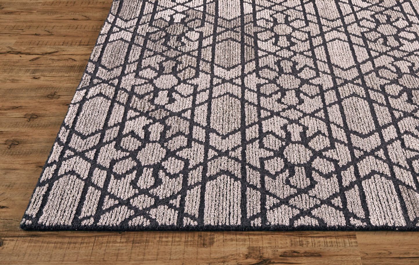 Asher Transitional/Scandinavian/Industrial Geometric/Floral & Botanical Taupe/Black/Gray - Feizy Rug