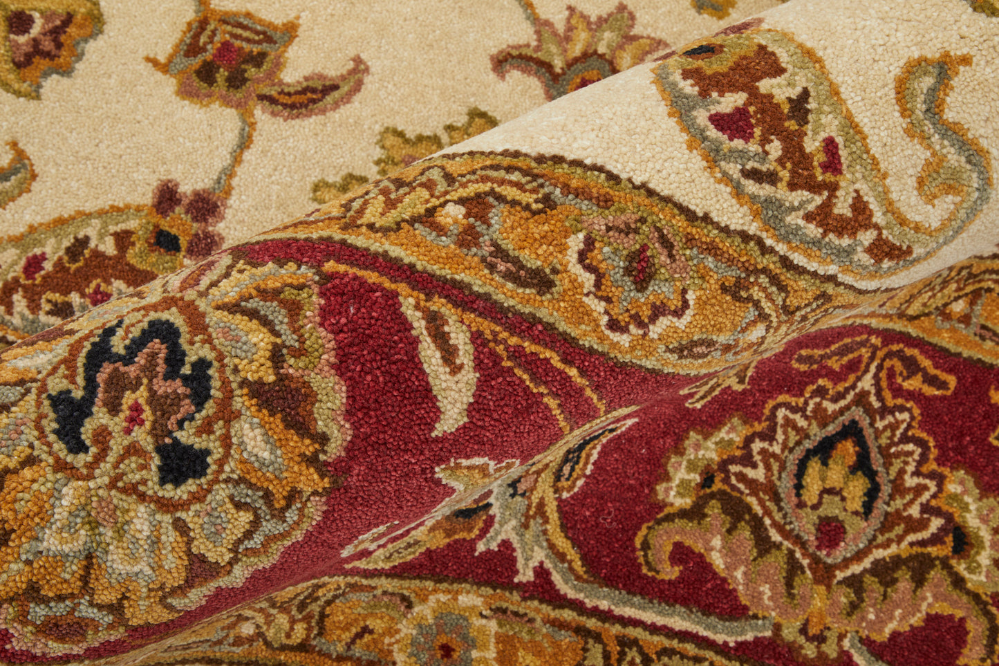 Wagner Traditional/Classic/Vintage Oriental/Persian/Bordered Tan/Gold/Red - Feizy Rug