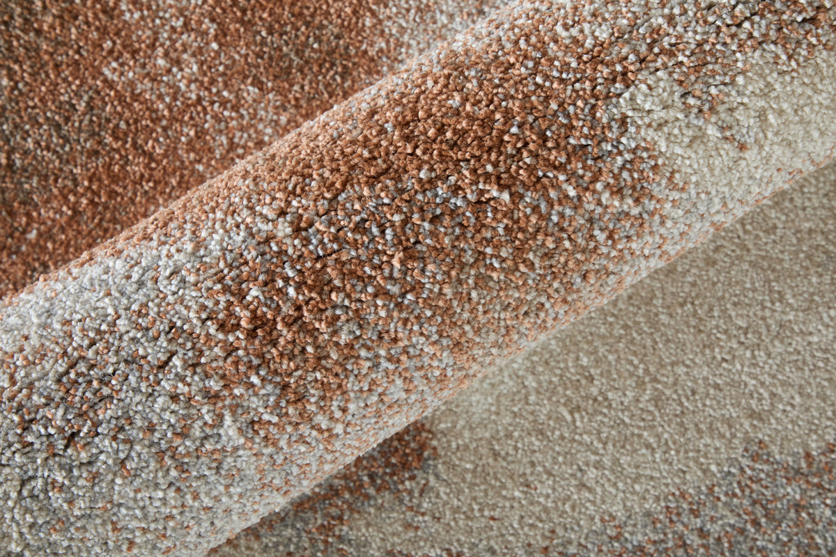 Gilmore Modern/Industrial Abstract Ivory/Orange/Gray - Feizy Rug