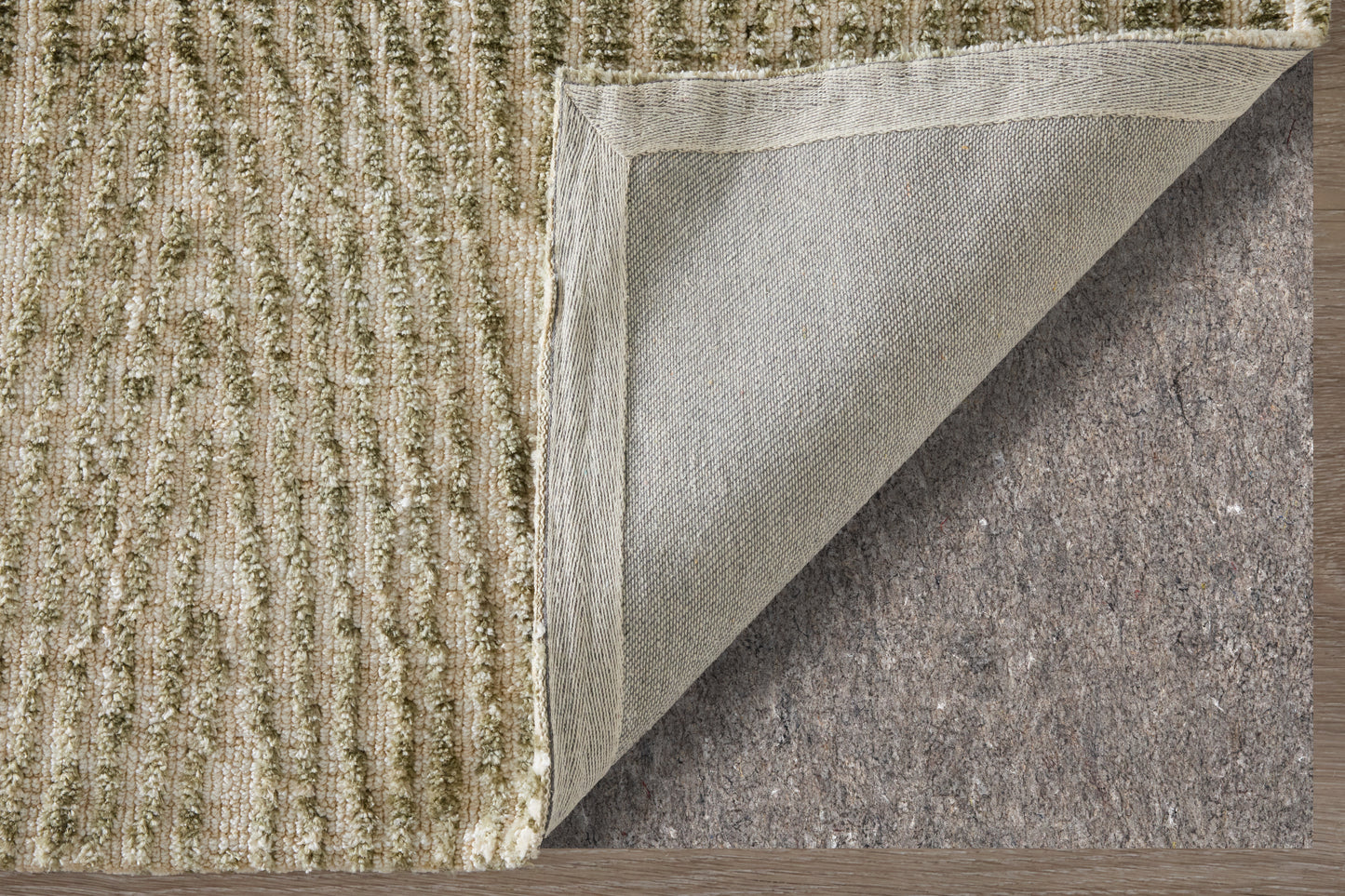Colton Modern/Bohemian & Eclectic Abstract/Geometric/Stripes Green/Tan - Feizy Rug