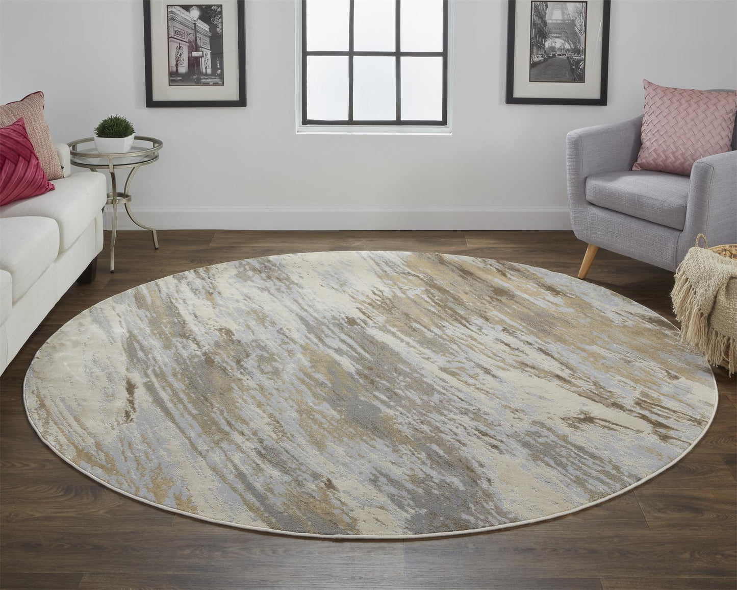 Parker Transitional/Casual Abstract Ivory/Tan/Brown - Feizy Rug