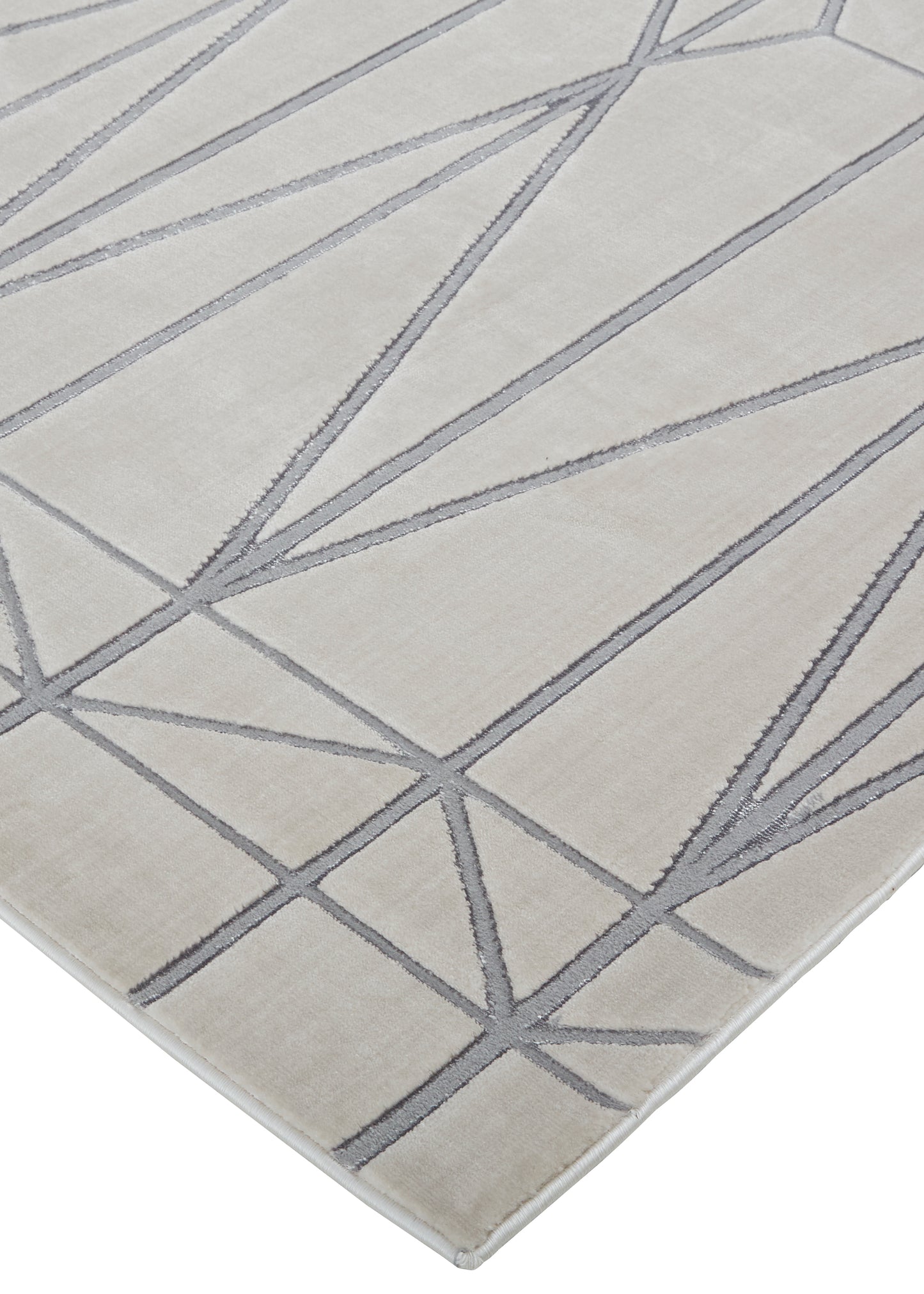 Micah Modern/Mid-Century Modern Geometric White/Silver/Gray - Feizy Rug