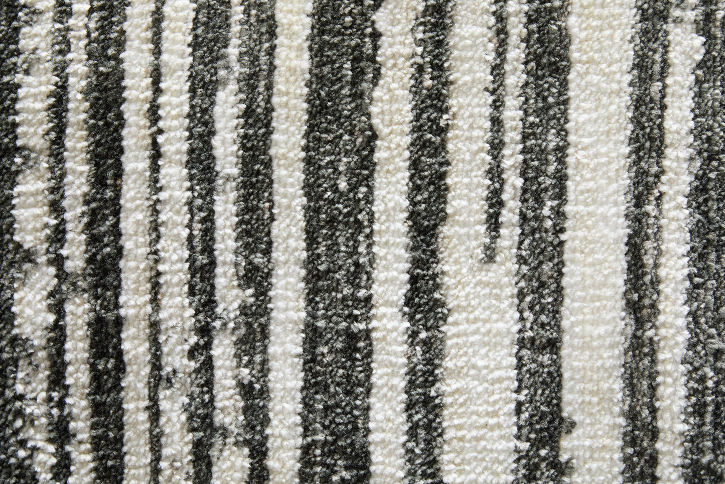 Colton Modern/Industrial Abstract/Stripes/Distressed Black/Ivory - Feizy Rug