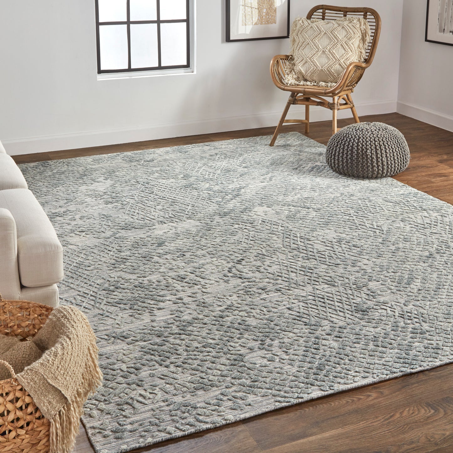 Elias Modern/Casual Abstract/Geometric Gray - Feizy Rug