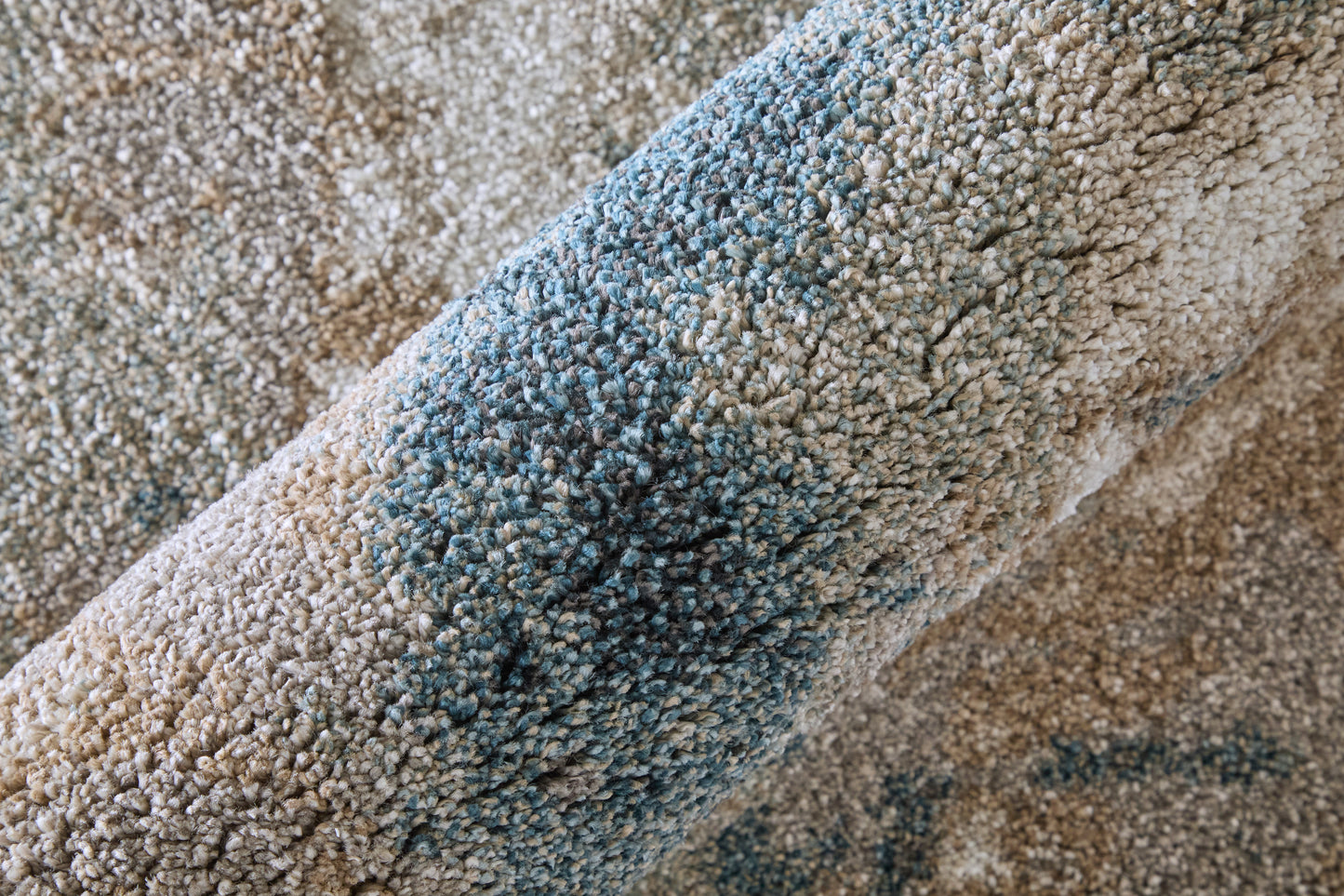 Richmond Modern/Industrial Abstract/Distressed Gray/White/Blue - Feizy Rug
