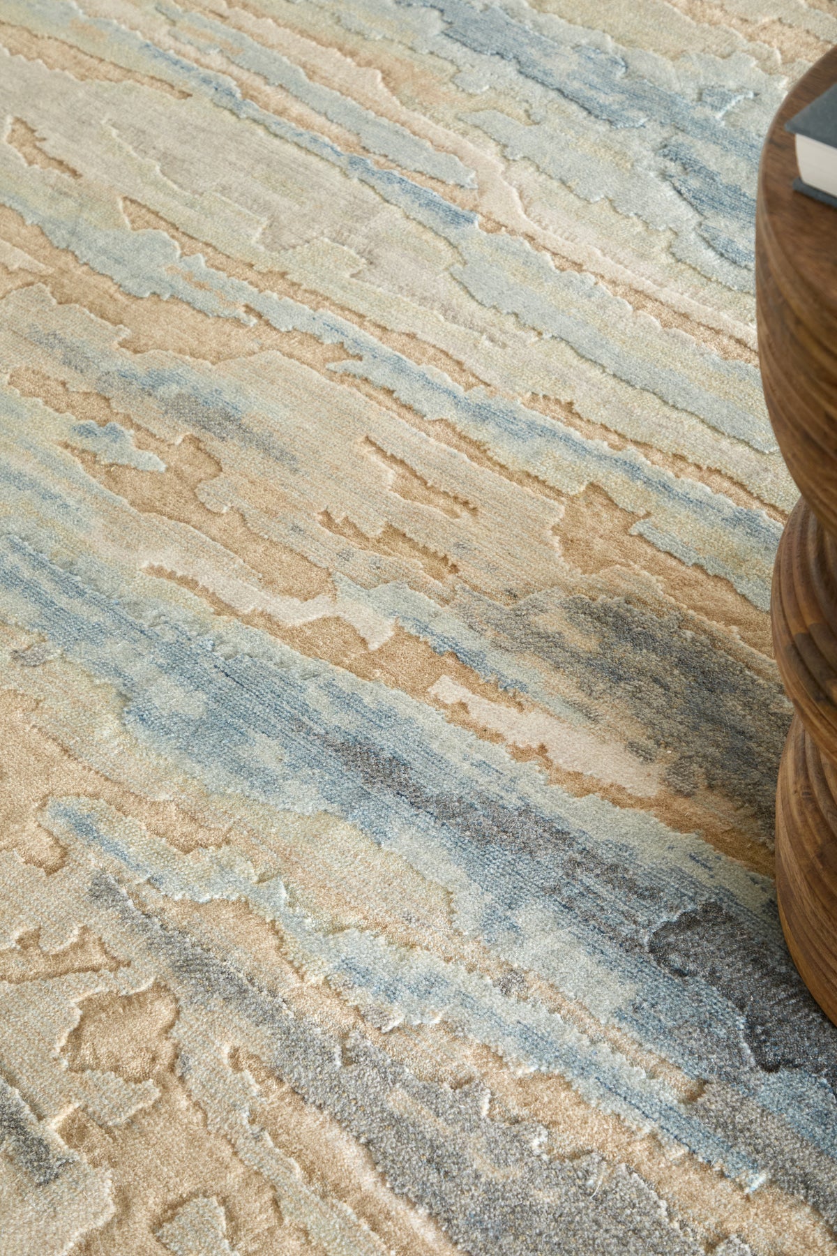 Jaxson Modern/Industrial Abstract/Watercolor Blue/Tan/Gray - Feizy Rug