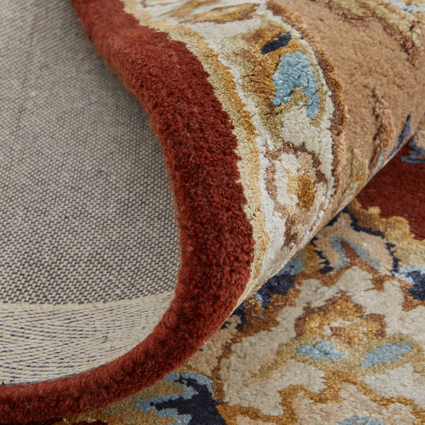 Prescott Traditional/Classic/Bohemian & Eclectic Oriental/Bordered Red/Tan/Ivory - Feizy Rug