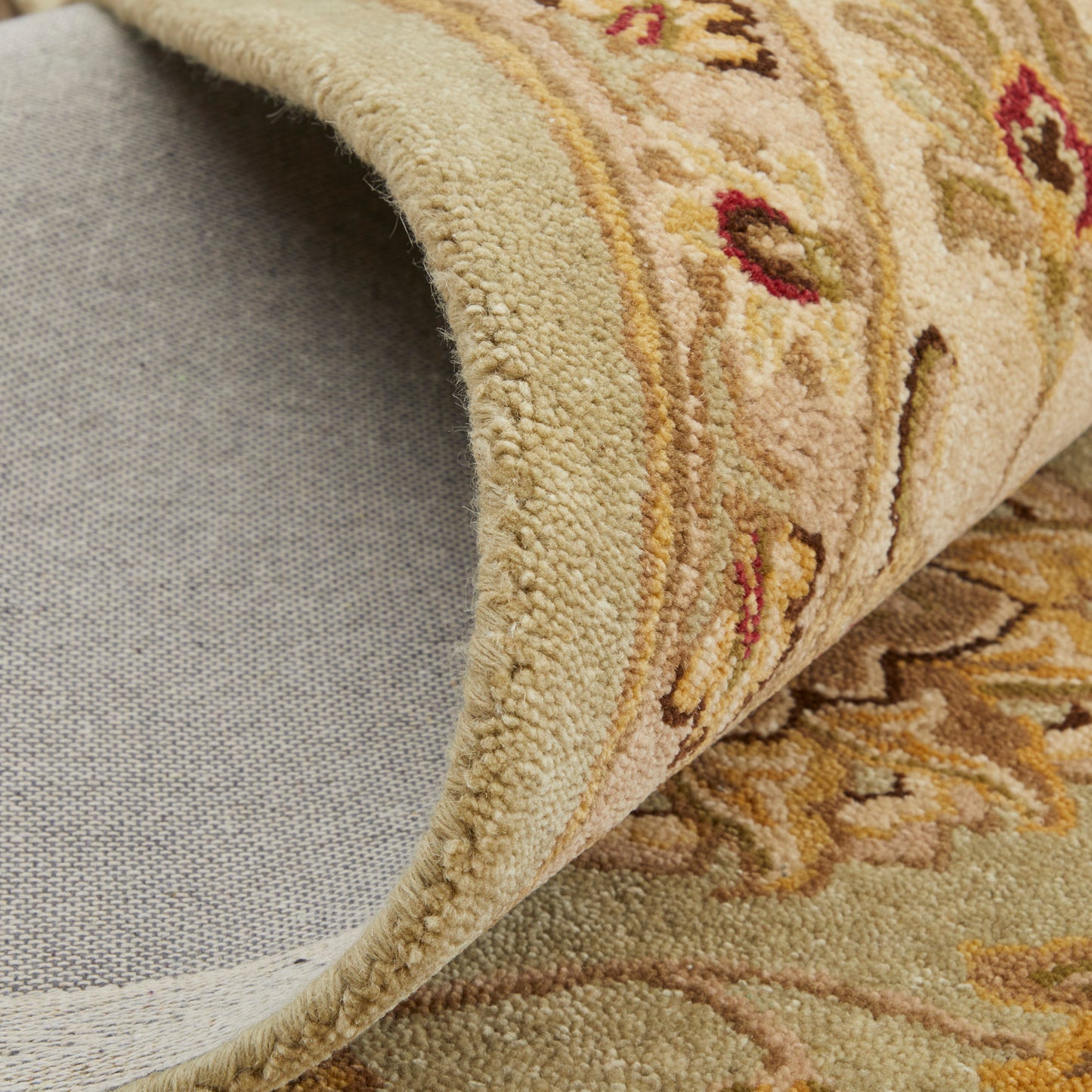 Wagner Traditional/Classic/Vintage Oriental/Persian/Bordered Tan/Brown/Green - Feizy Rug