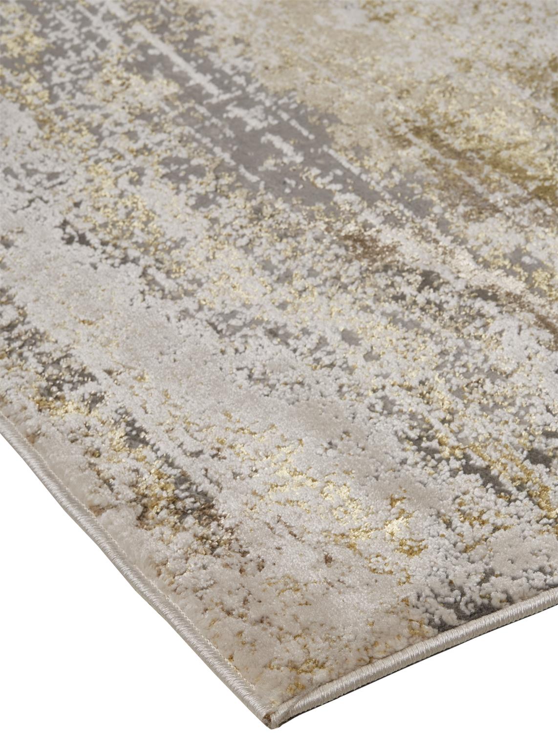Aura Modern/Industrial Gold/Gray/Ivory Accent Rug