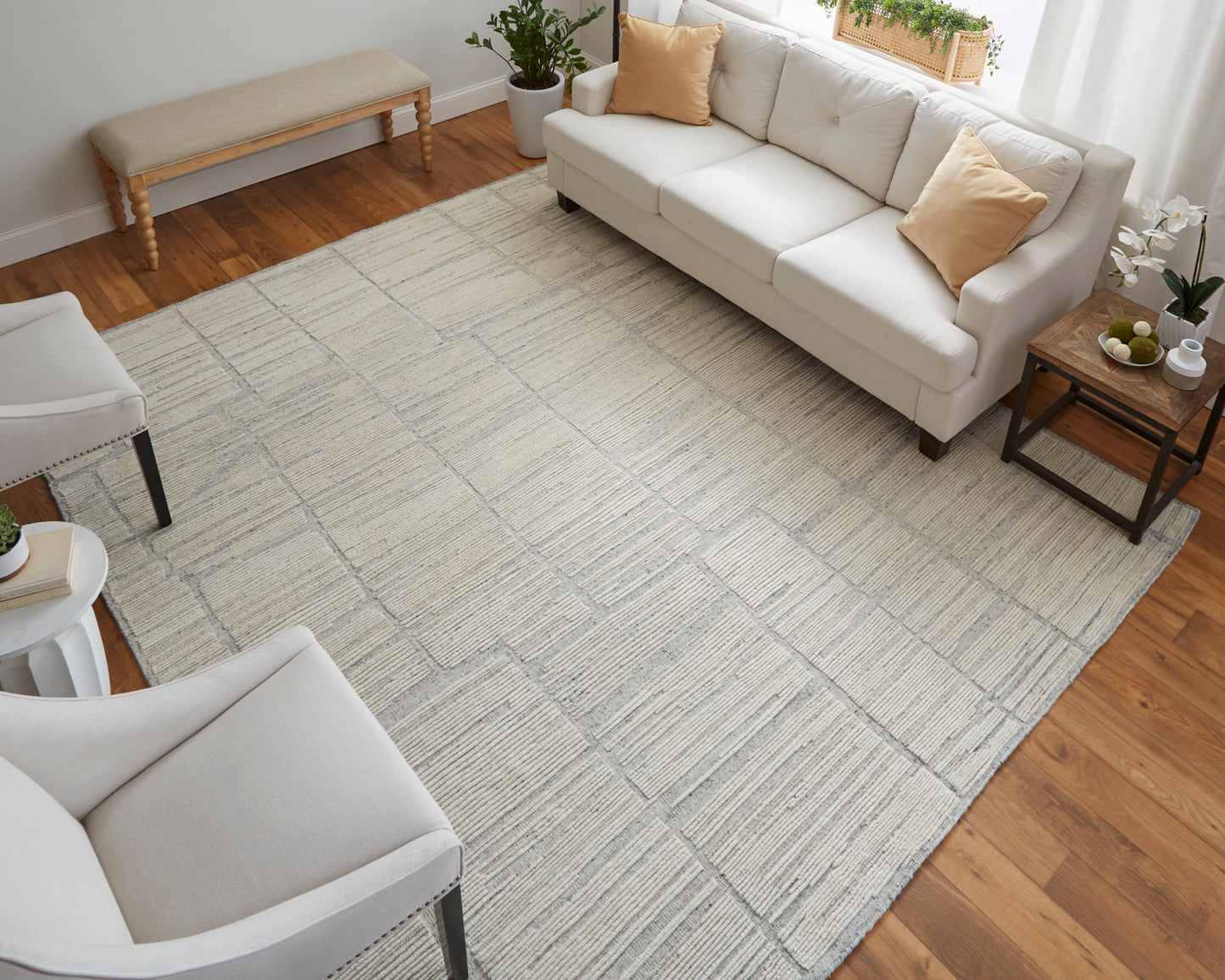 Bluff Modern/Scandinavian/Casual Ivory Area Rug