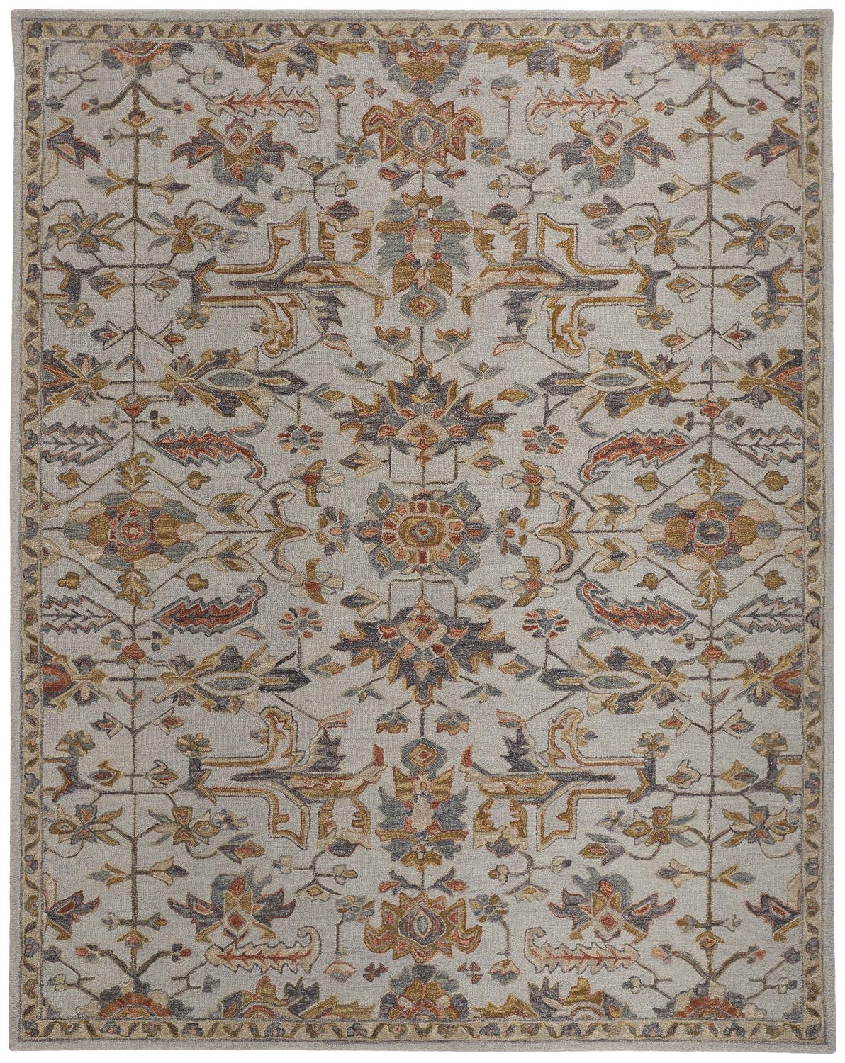 Fallon Traditional/Classic/Casual Oriental/Floral & Botanical Gray/Gold - Feizy Rug