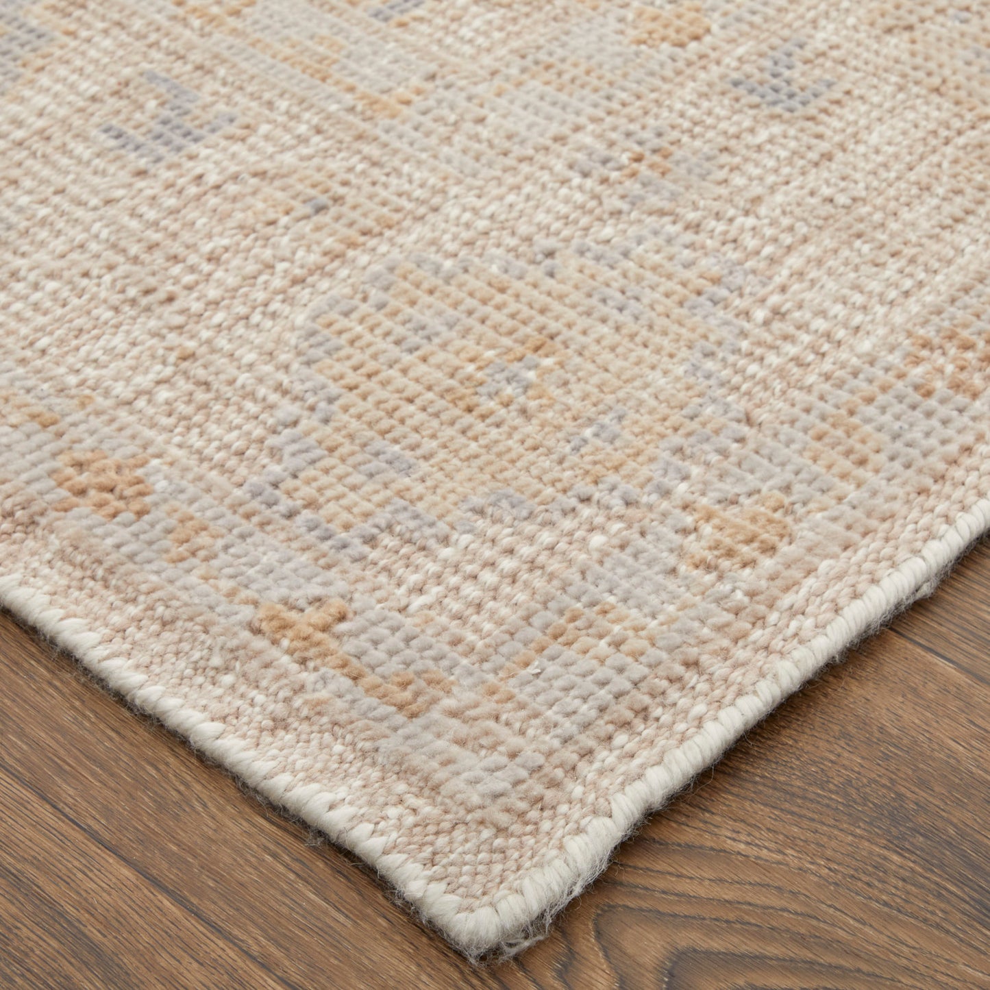Wendover Transitional/Vintage/Rustic Ivory/Tan/Blue Accent Rug