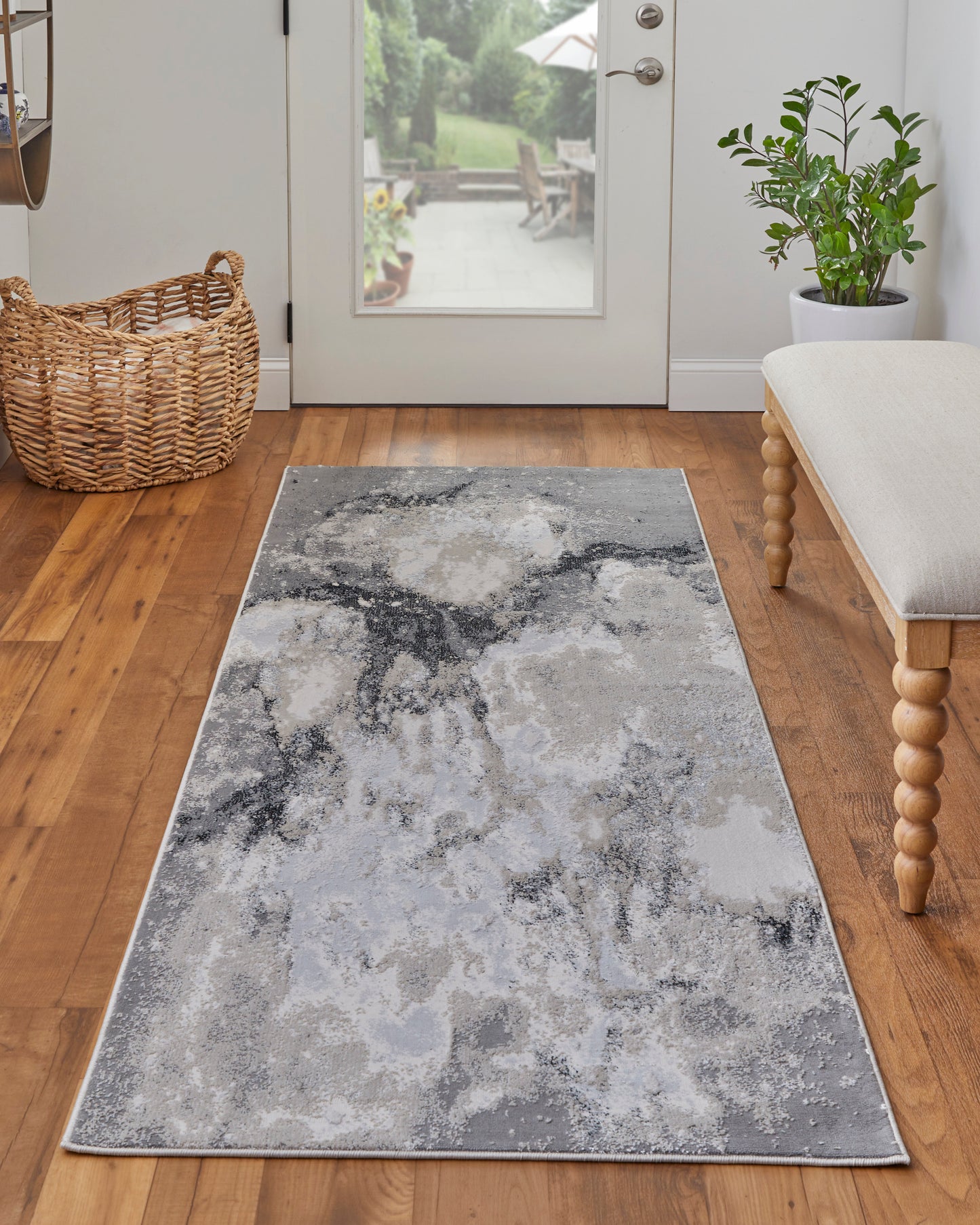 Astra Transitional/Industrial/Casual Abstract/Watercolor Gray/Ivory - Feizy Rug