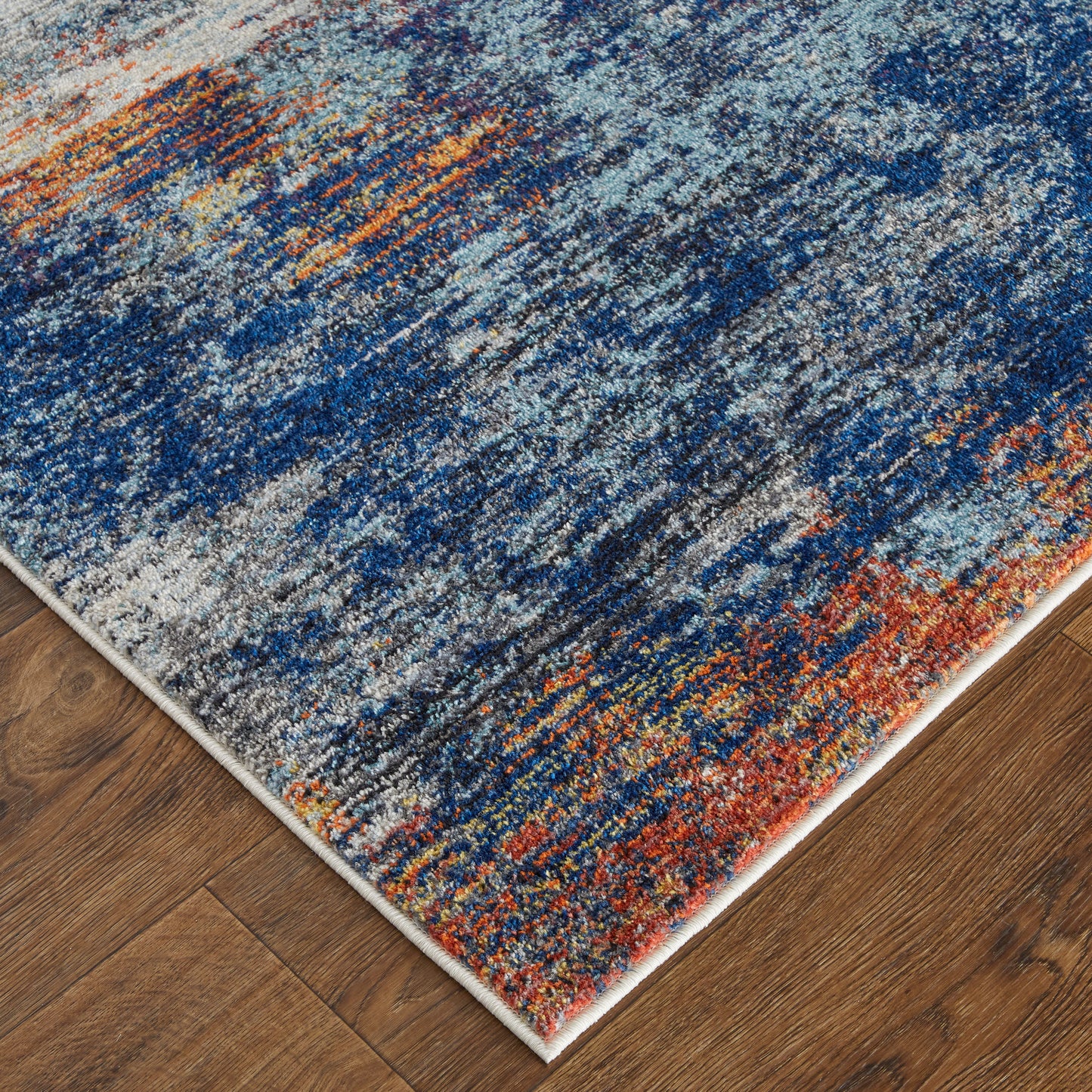 Edgemont Modern/Casual Abstract/Watercolor/Distressed Ivory/Blue - Feizy Rug