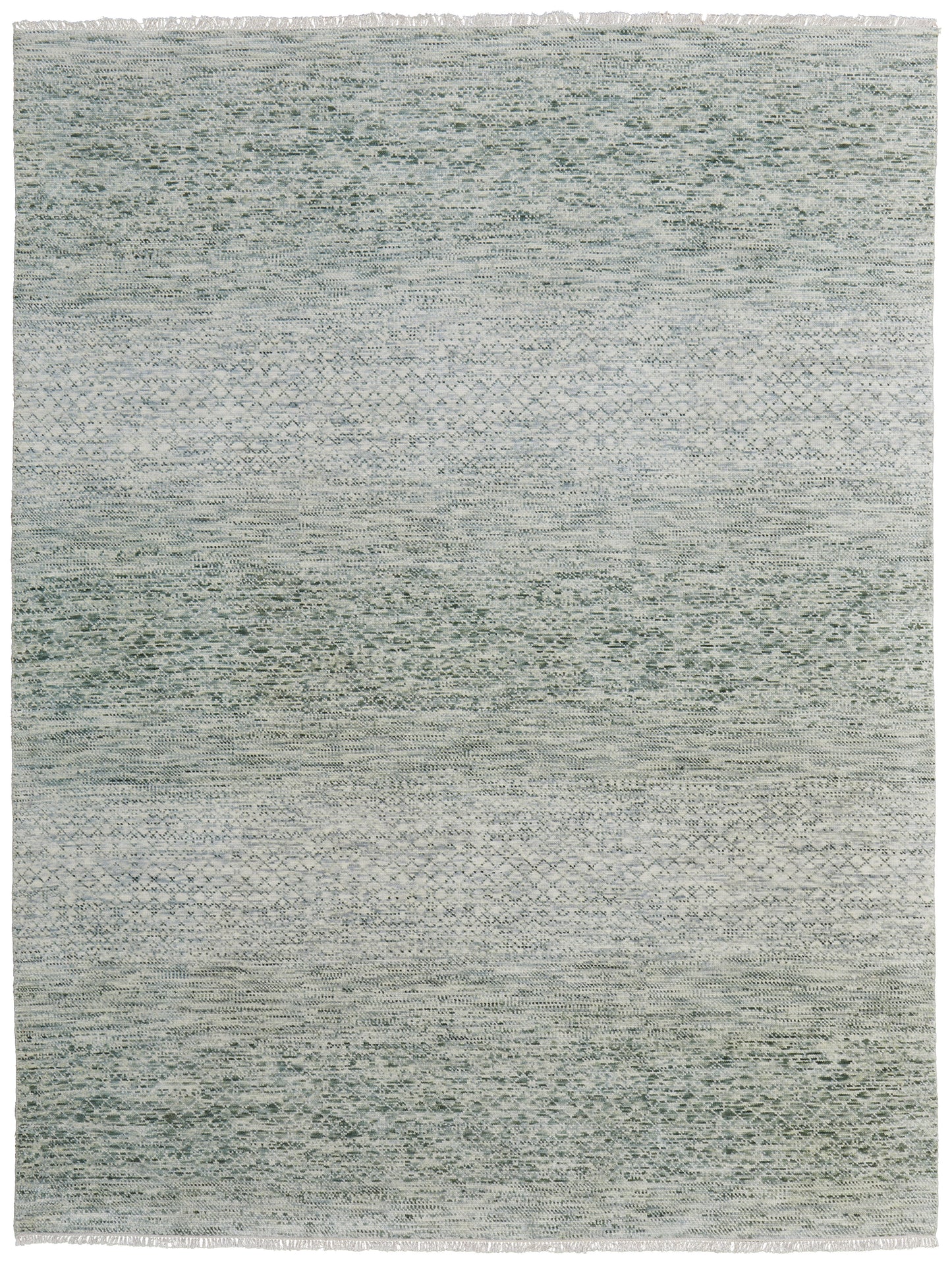 Branson Transitional/Casual/Scandinavian Solid/Geometric Green/Ivory - Feizy Rug