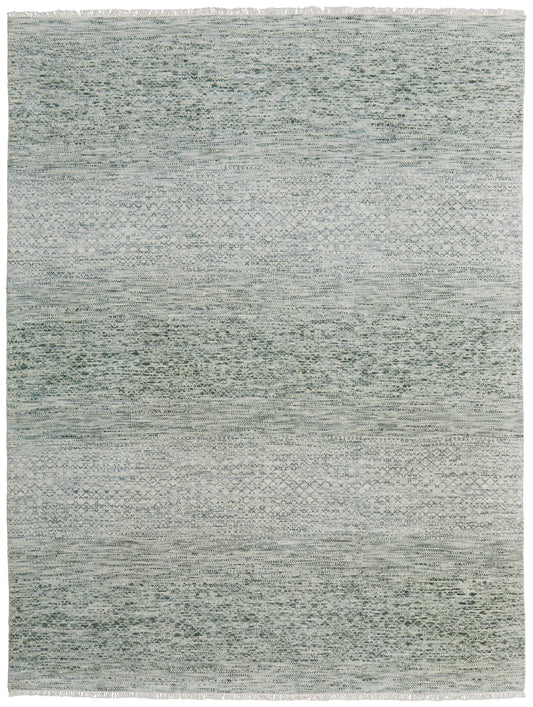 Branson Transitional/Casual/Scandinavian Solid/Geometric Green/Ivory - Feizy Rug