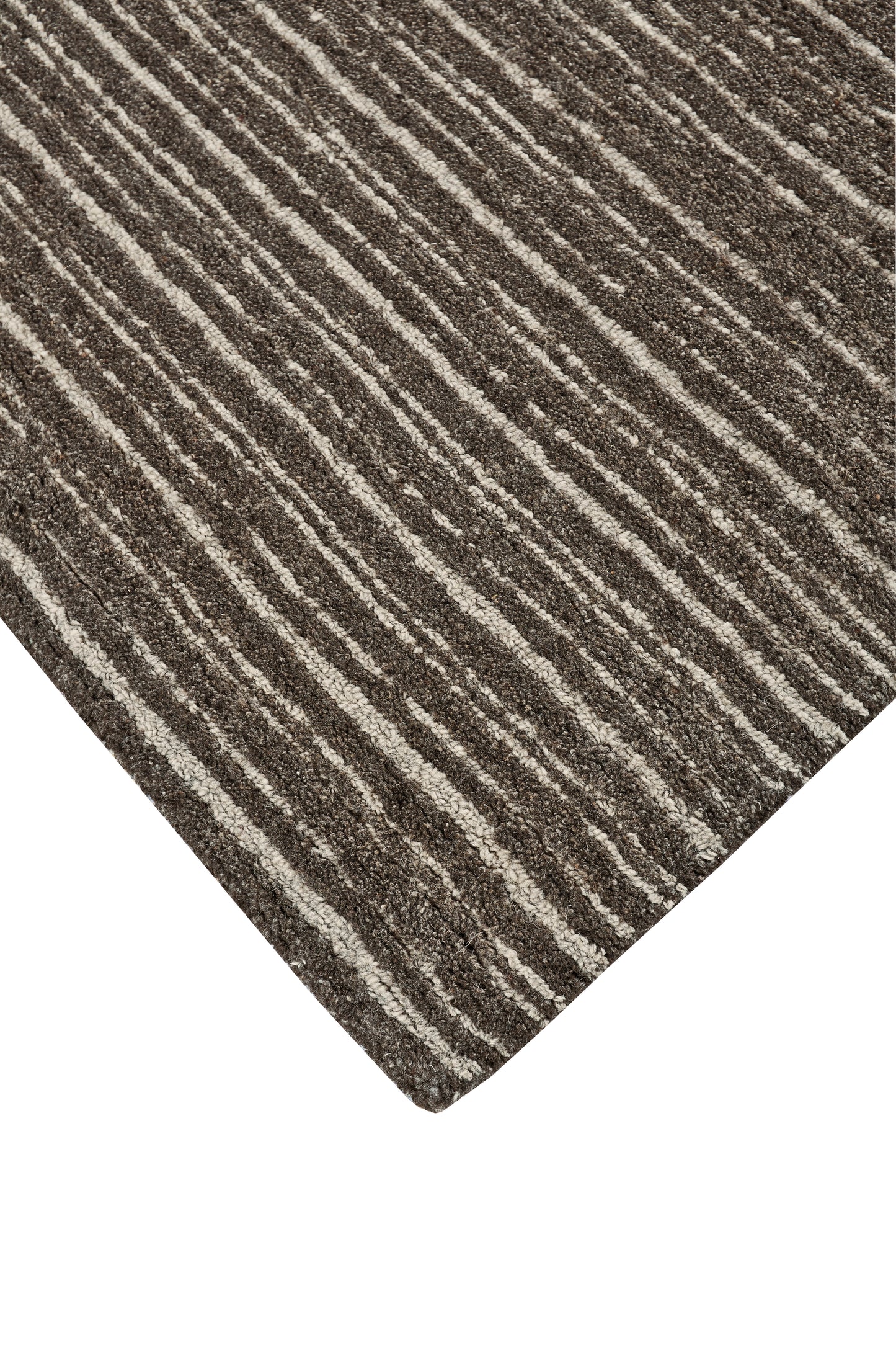 Morisco Transitional/Casual/Global Stripes/Abstract Brown/Ivory - Feizy Rug