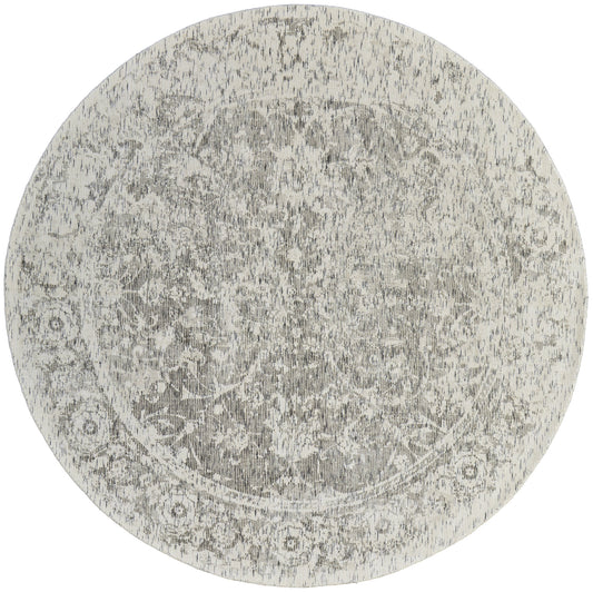 Reagan Transitional/Vintage/Casual Floral & Botanical/Bordered/Distressed Ivory/Gray - Feizy Rug