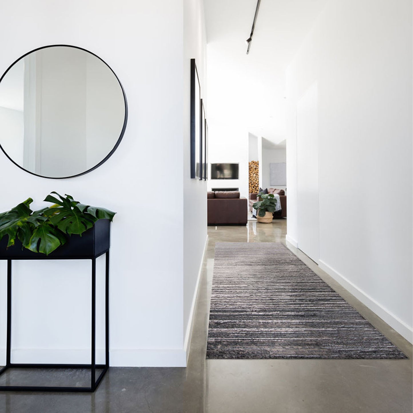 Micah Modern/Industrial Black/Gray Runner  Feizy Rugs Small Parcel,Feizy Rugs,Micah,Black/Gray,2'10" x 7'10",Runner,Polyester/Polypropylene,Modern/Industrial,Turkey