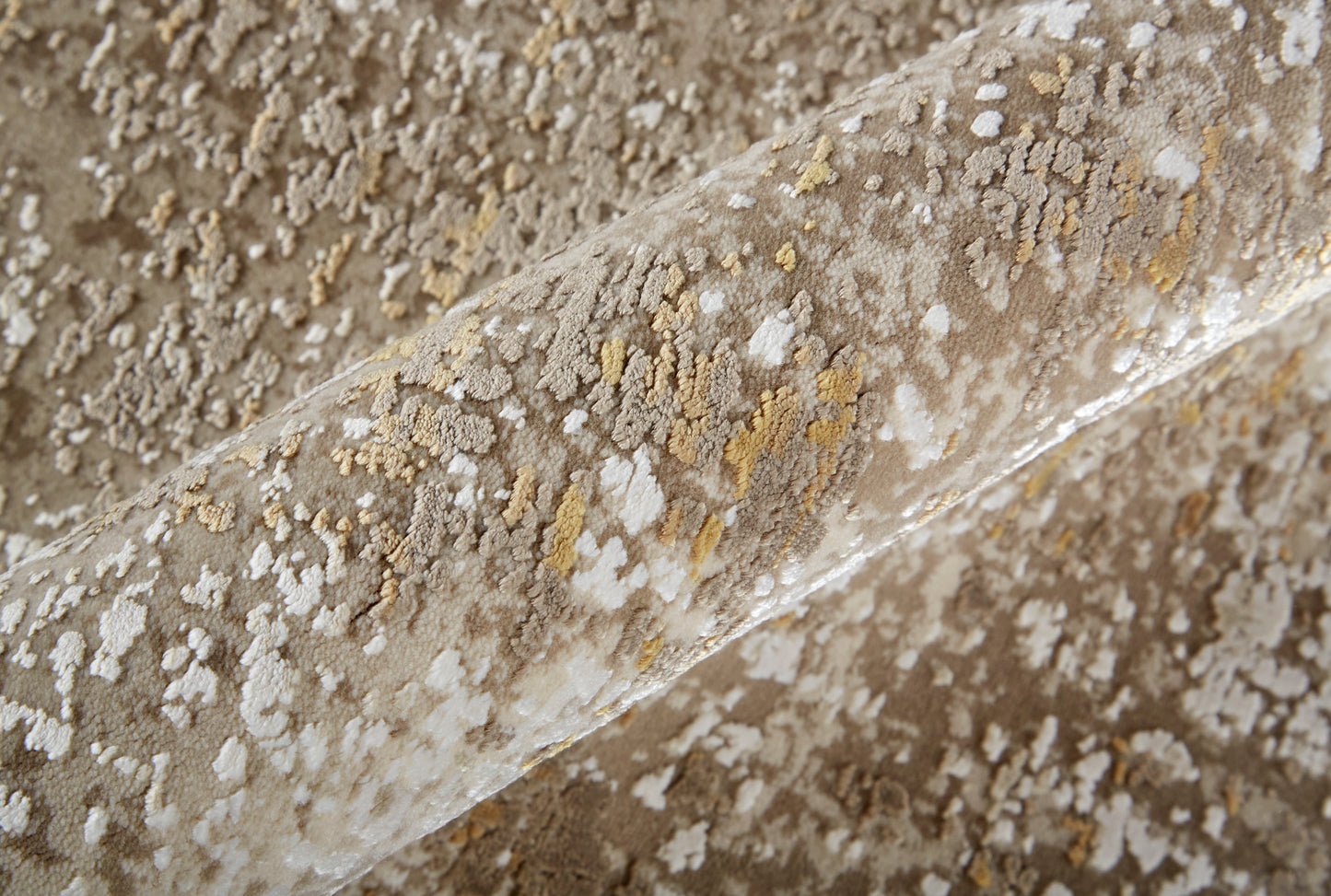 Cadiz Modern/Casual Taupe/Ivory/Gold Accent Rug