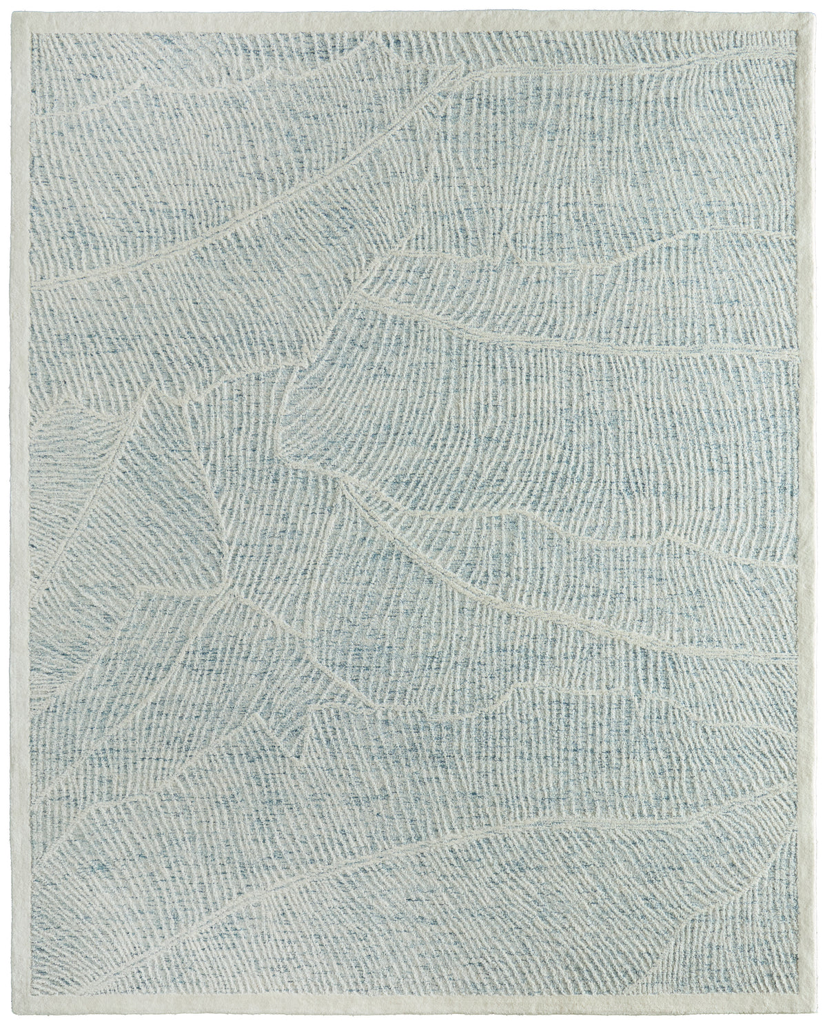 Winston Modern/Nautical & Coastal Floral & Botanical/Bordered/Abstract Blue/Ivory - Feizy Rug