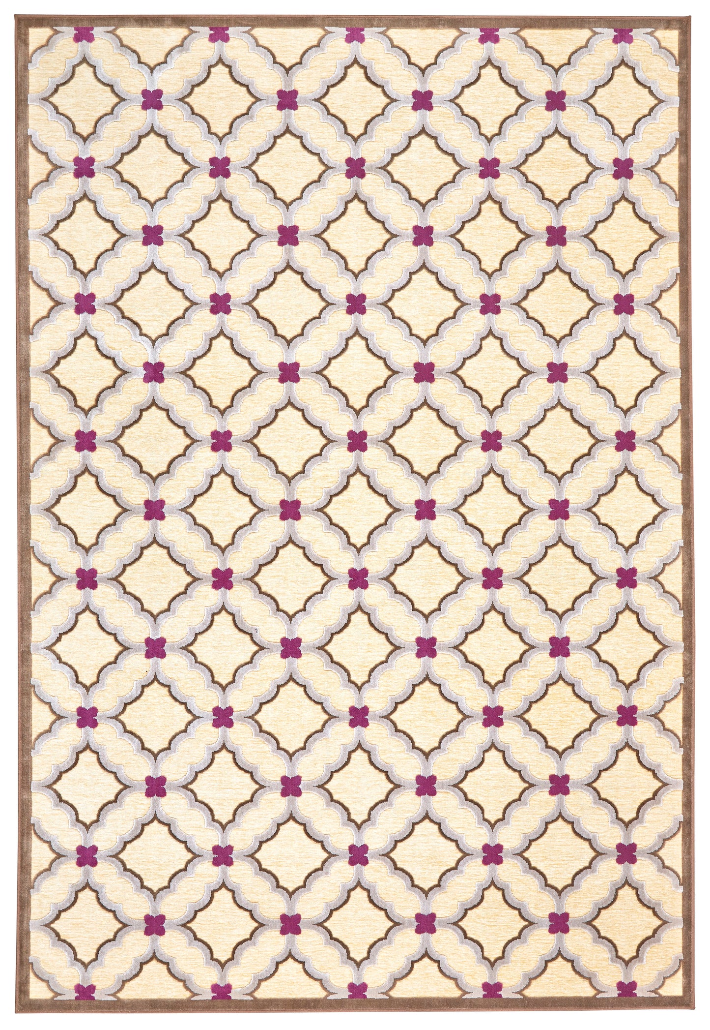 Saphir Rubus Modern/Mid-Century Modern Geometric/Abstract Tan/Brown/Purple - Feizy Rug