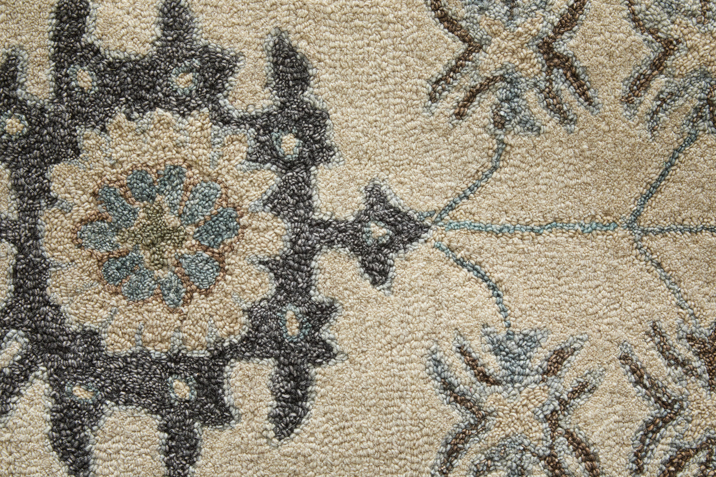 Springfield Transitional Floral & Botanical/Moroccan Ivory/Tan/Gray - Feizy Rug