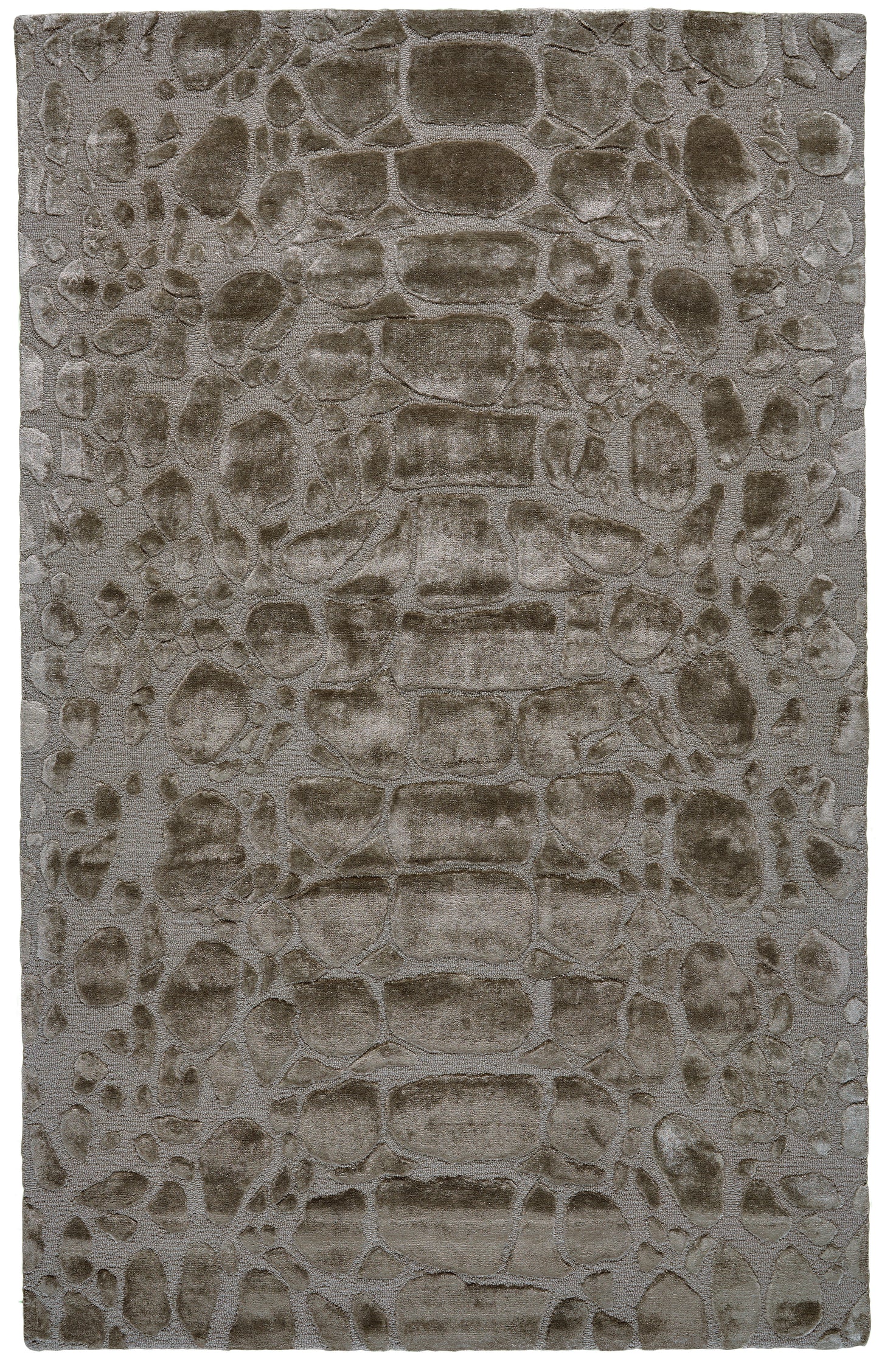 Mali Modern/Luxury & Glam Abstract/Solid Gray/Taupe - Feizy Rug