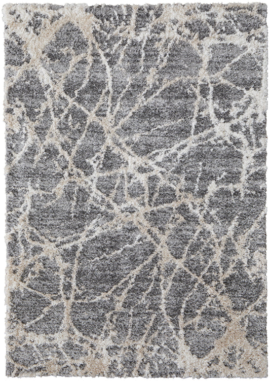 Mynka Transitional/Casual Gray/Ivory Accent Rug