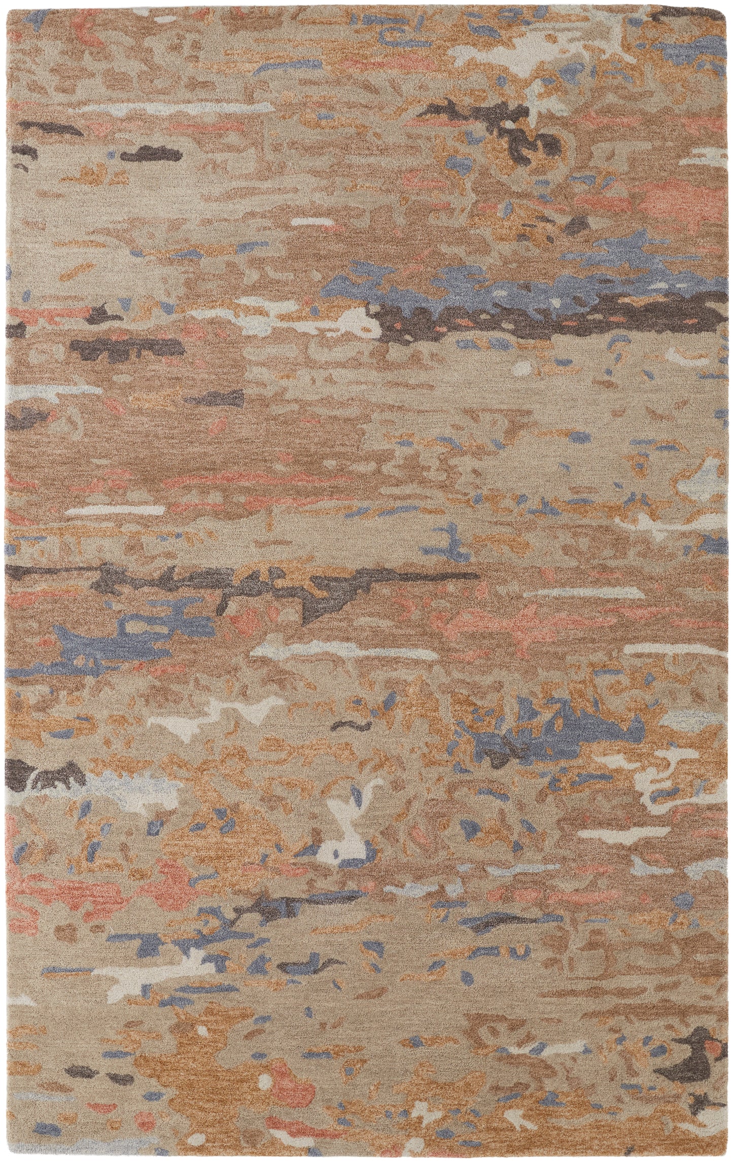 Everley Modern/Casual Tan/Blue Accent Rug