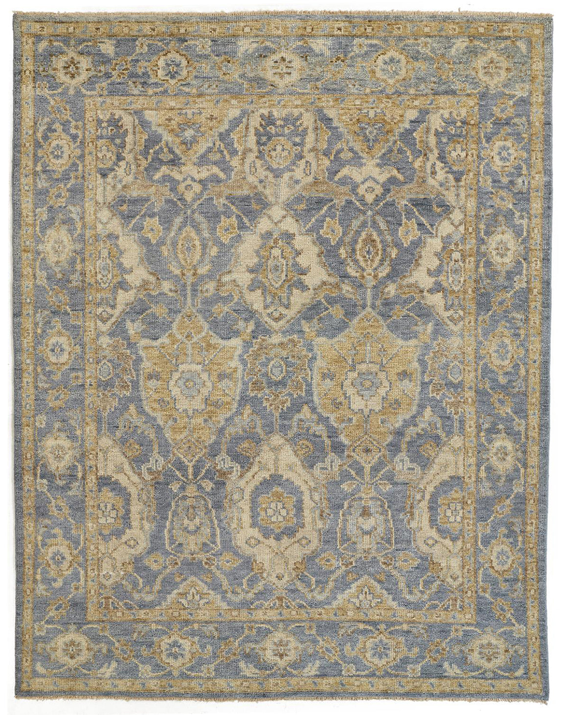 Carrington Traditional/Vintage/Classic Oriental/Bordered Blue/Gold/Tan - Feizy Rug