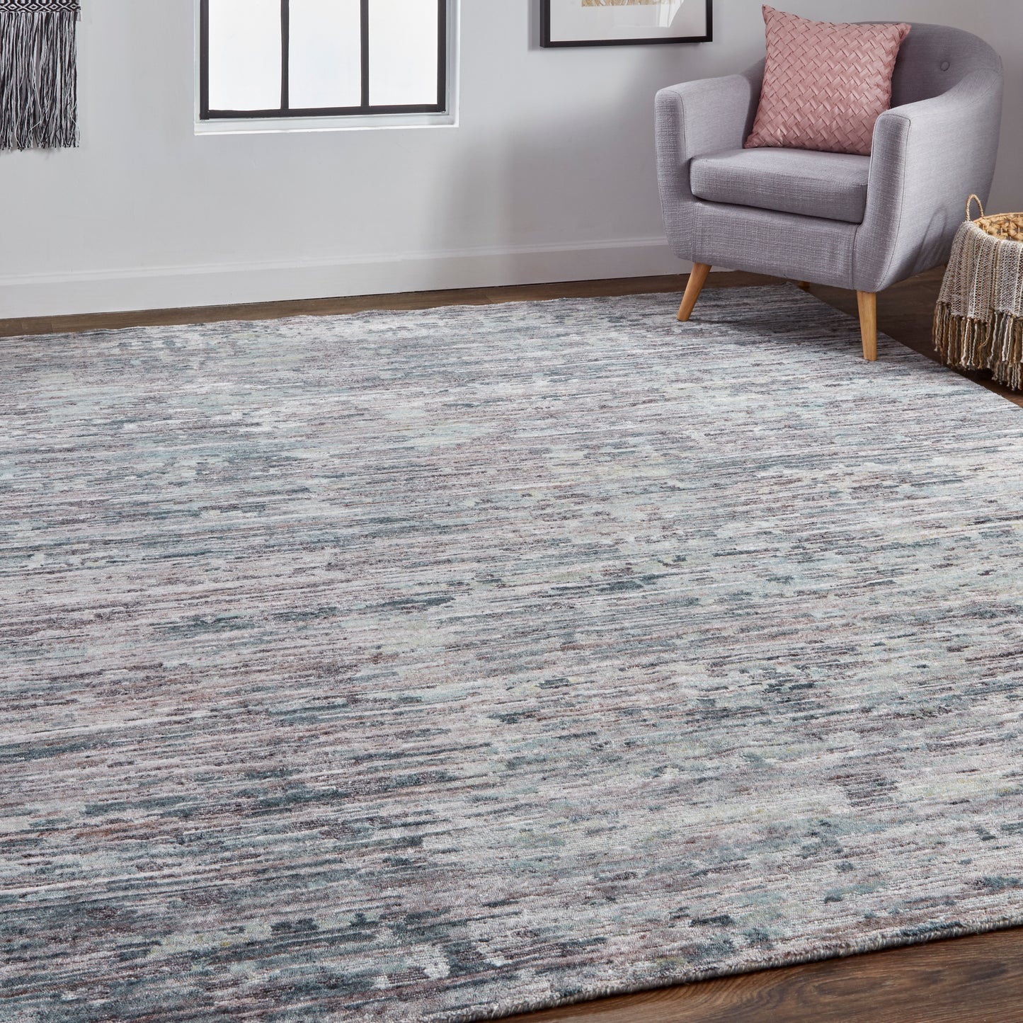 Conroe Modern/Casual/Industrial Blue/Gray Accent Rug