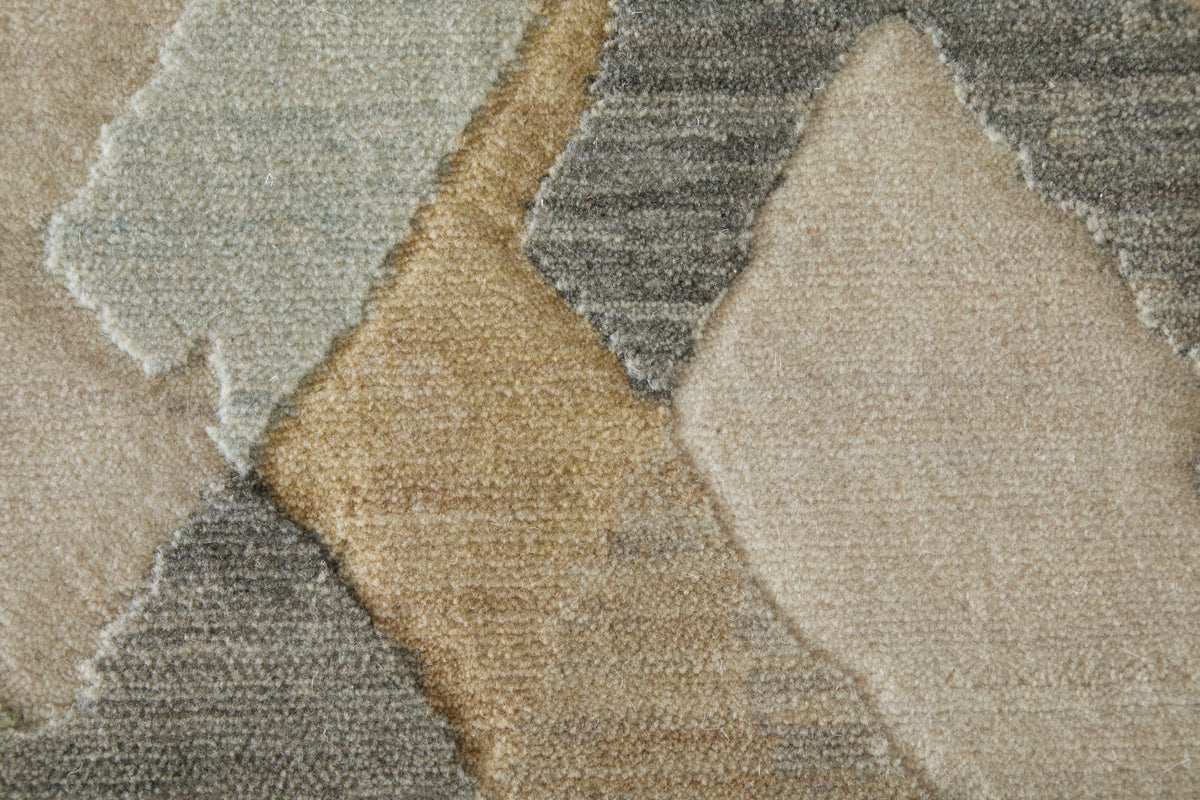 Jaxson Modern/Industrial Abstract/Chevron Ivory/Tan/Gray - Feizy Rug