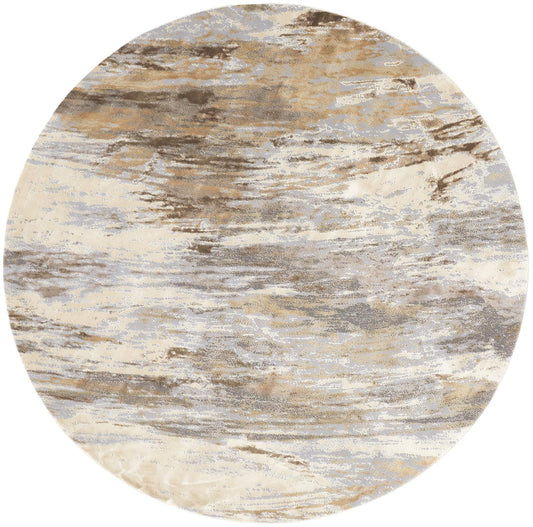 Parker Transitional/Casual Ivory/Tan/Brown Round Rug  Feizy Rugs Small Parcel,Feizy Rugs,Parker,Ivory/Tan/Brown,7'9" x 7'9" Round,Round Rug,Viscose/Polyester,Transitional/Casual,Turkey