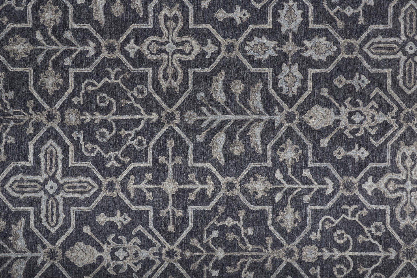 Fallon Traditional/Classic Oriental/Geometric/Floral & Botanical Blue/Gray - Feizy Rug
