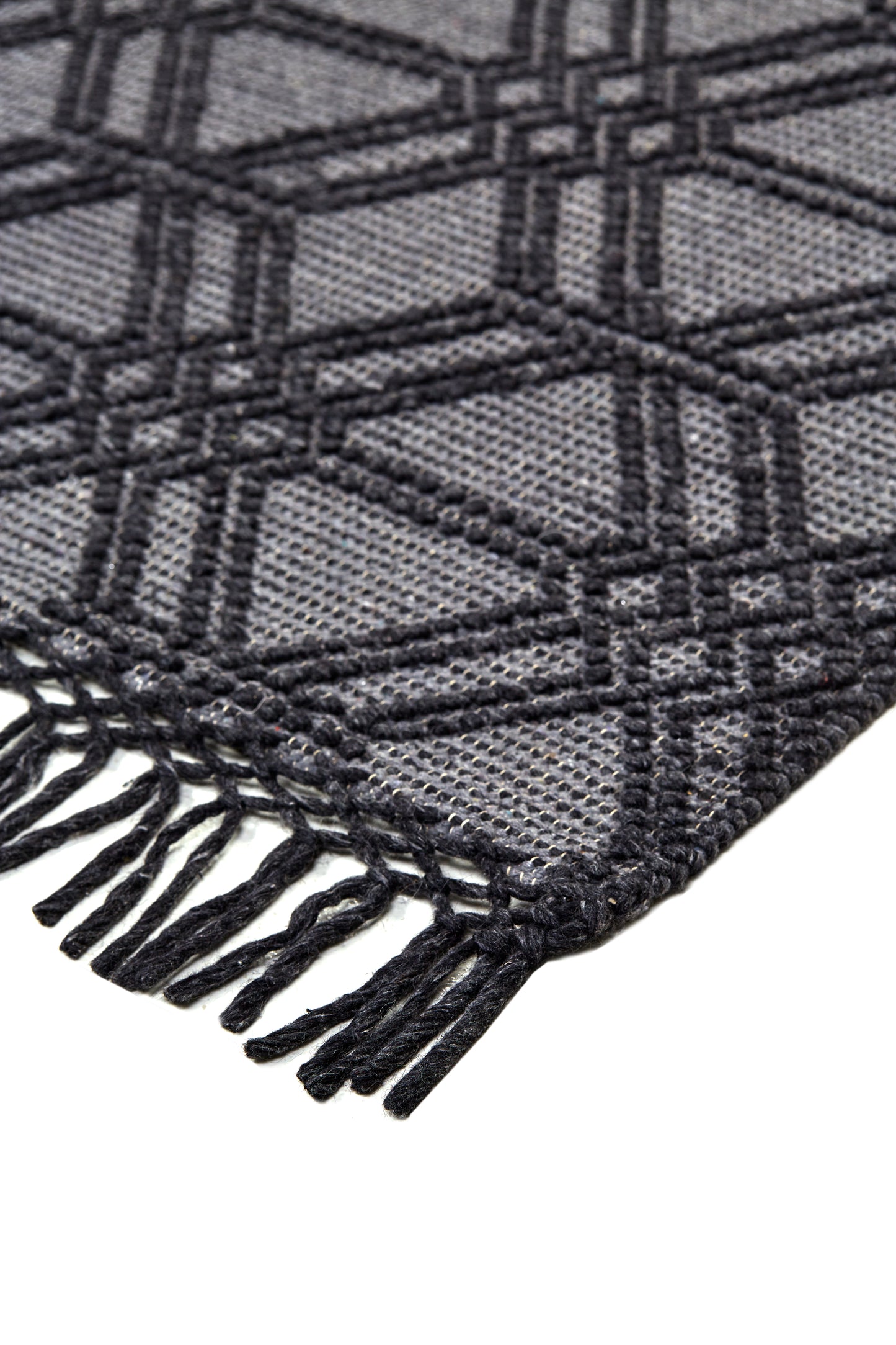 Phoenix Transitional/Farmhouse/Scandinavian Diamond/Trellis & Lattice Black/Gray - Feizy Rug