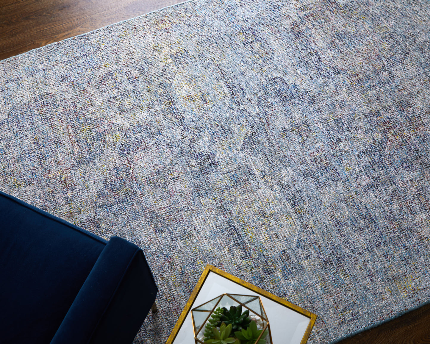 Caldwell Transitional/Bohemian & Eclectic Blue/Ivory Area Rug