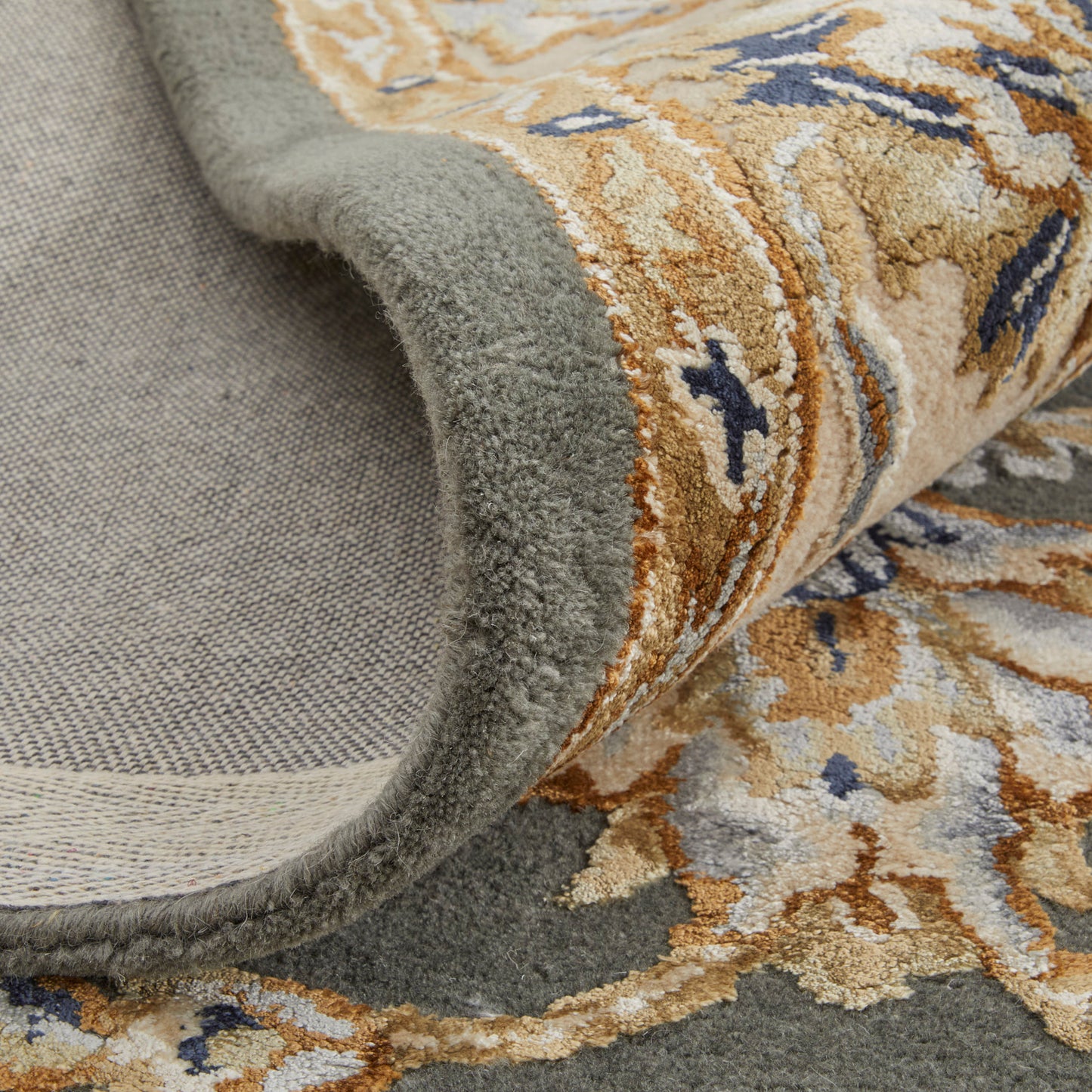 Prescott Traditional/French & Victorian/Bohemian & Eclectic Floral & Botanical/Bordered Taupe/Tan/Ivory - Feizy Rug