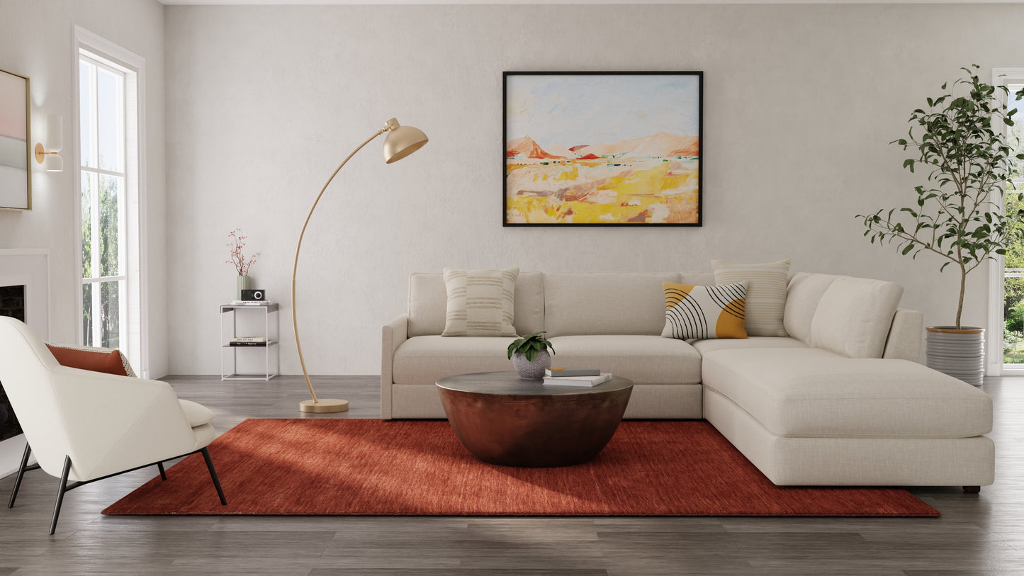 Luna Modern/Casual Orange/Red Accent Rug